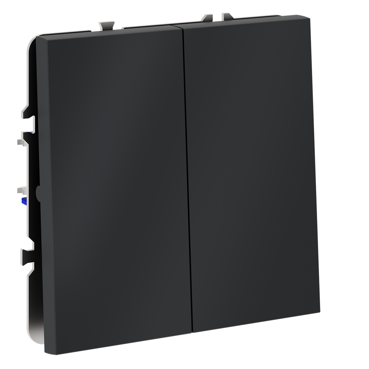 Перекрестный переключатель встраиваемый двухклавишный 10А, графит Voltum S70 VLS020507, Пластик Soft touch