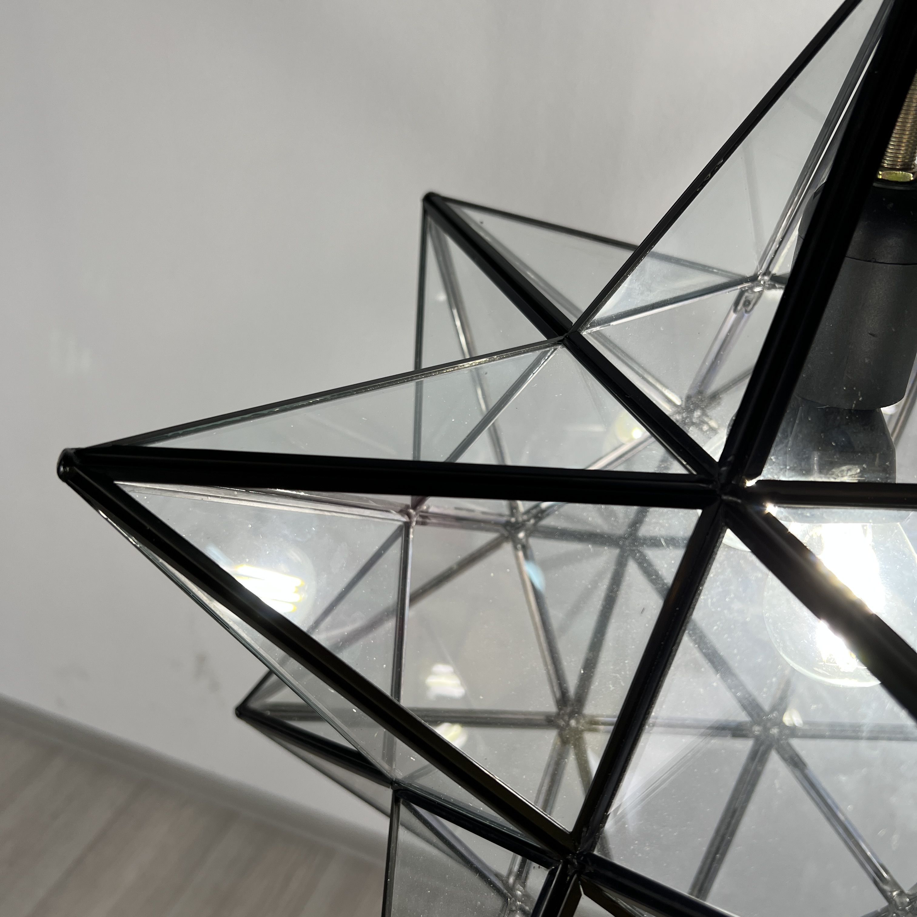 Люстра Black Star Clear Glass 40 см 40*40*42 см, 1*E27*60W, ImperiumLoft 101314-26, Чёрный
