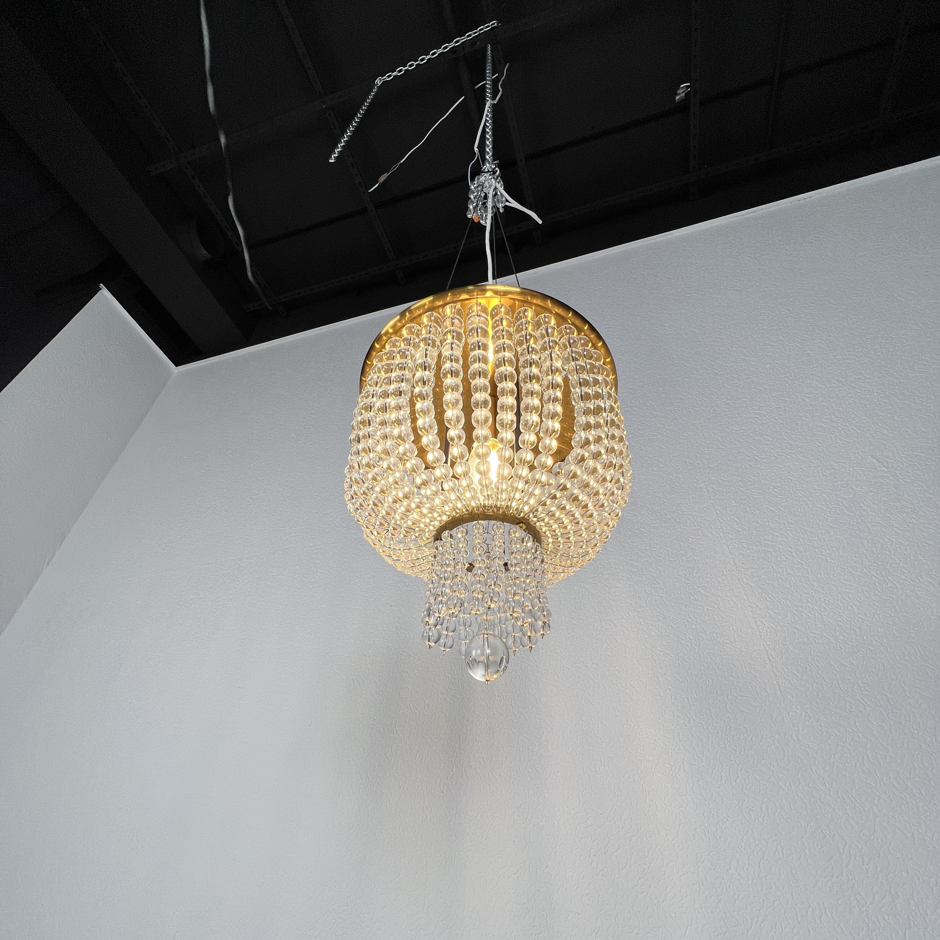 Потолочная люстра JACQUELINE WHITE SCONCE brass 25*25*26 см, 4*E14*40W, ImperiumLoft 44.444, Латунь