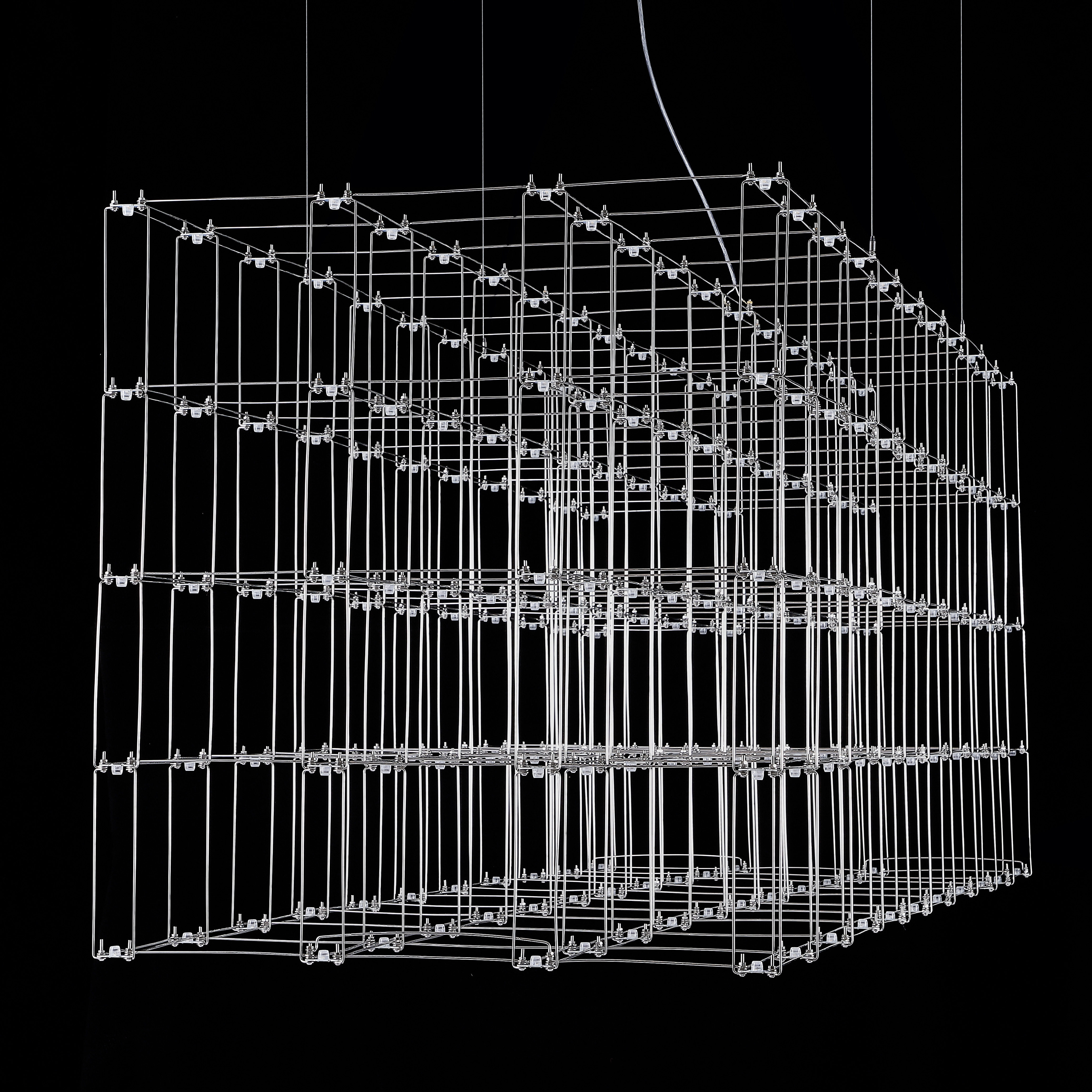 Подвесная люстра Quasar Cosmos Square LED pendant light 80/80/200 200*80*80 см, 220*LED*1W, ImperiumLoft 40.2440, Серебристый