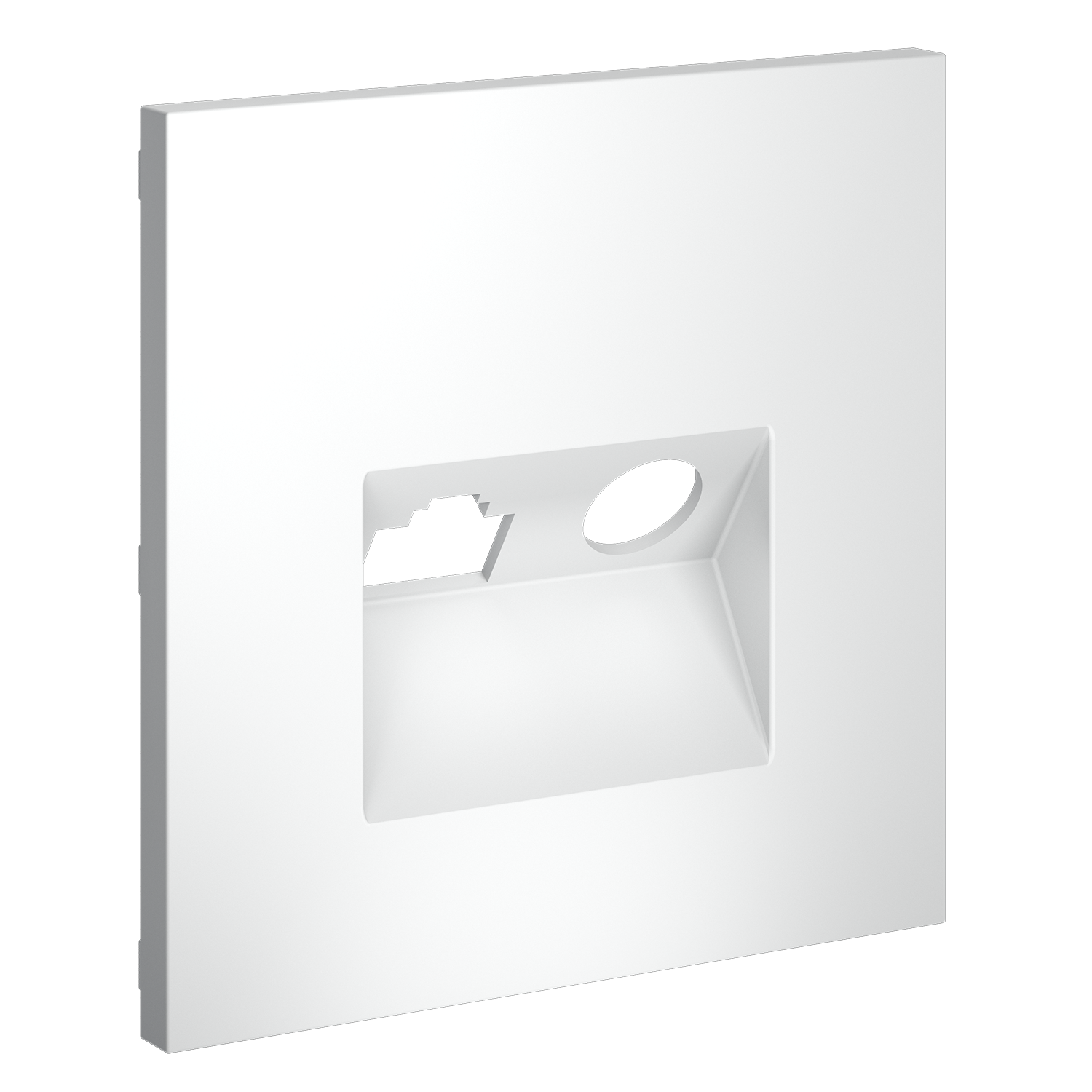 Накладка для розетки TV+RJ45 кат. 6, белый матовый Voltum S70 VLS002702, Пластик Soft touch