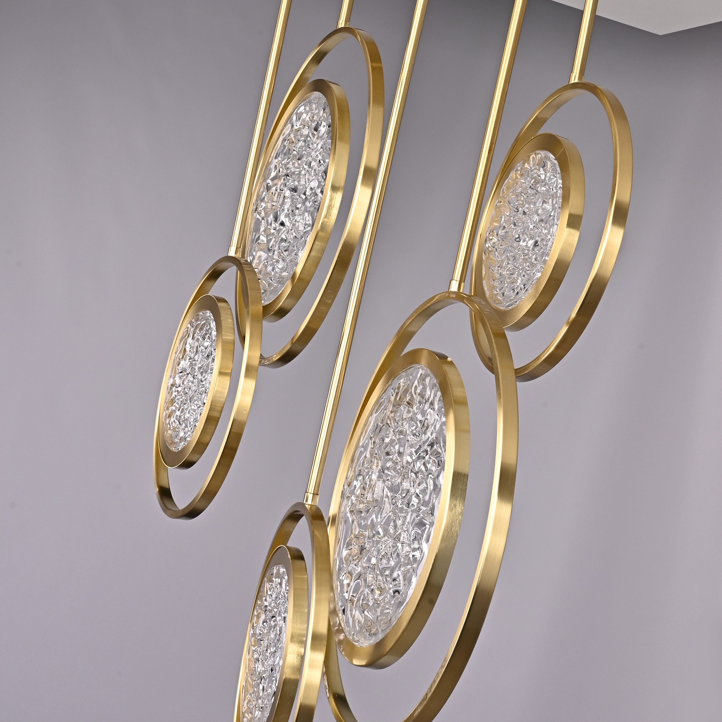 Дизайнерская люстра на штанге ЛУНА lighting collection L60 42*18*18 см, 5*LED*11W, 3000K, ImperiumLoft CAMEO01, Золотистый
