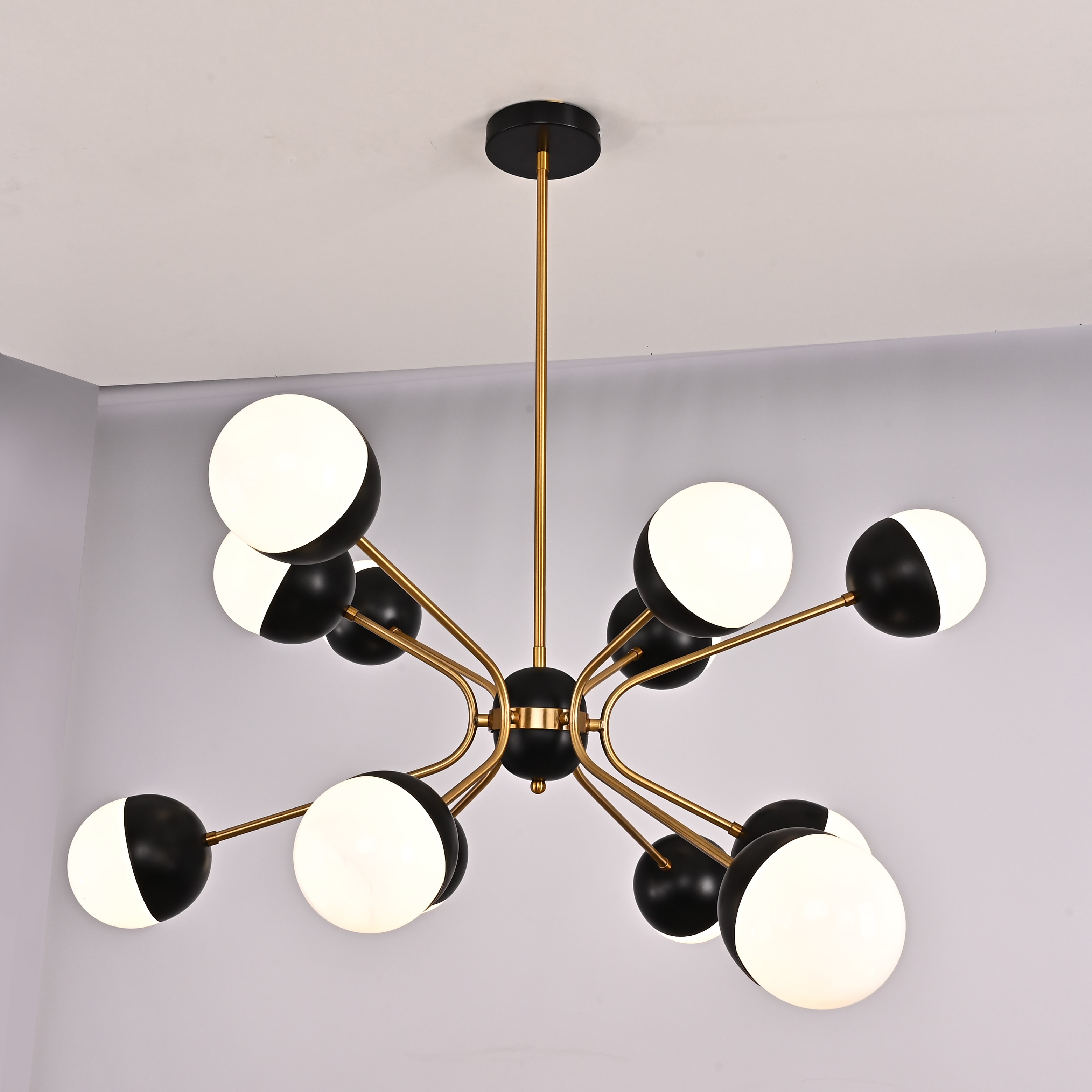 Люстра на штанге Rewire Custom Orb Chandelier in 1950 80*80*100 см, 12*LED*25W, ImperiumLoft 40.1328.MT.20.CH, Латунь