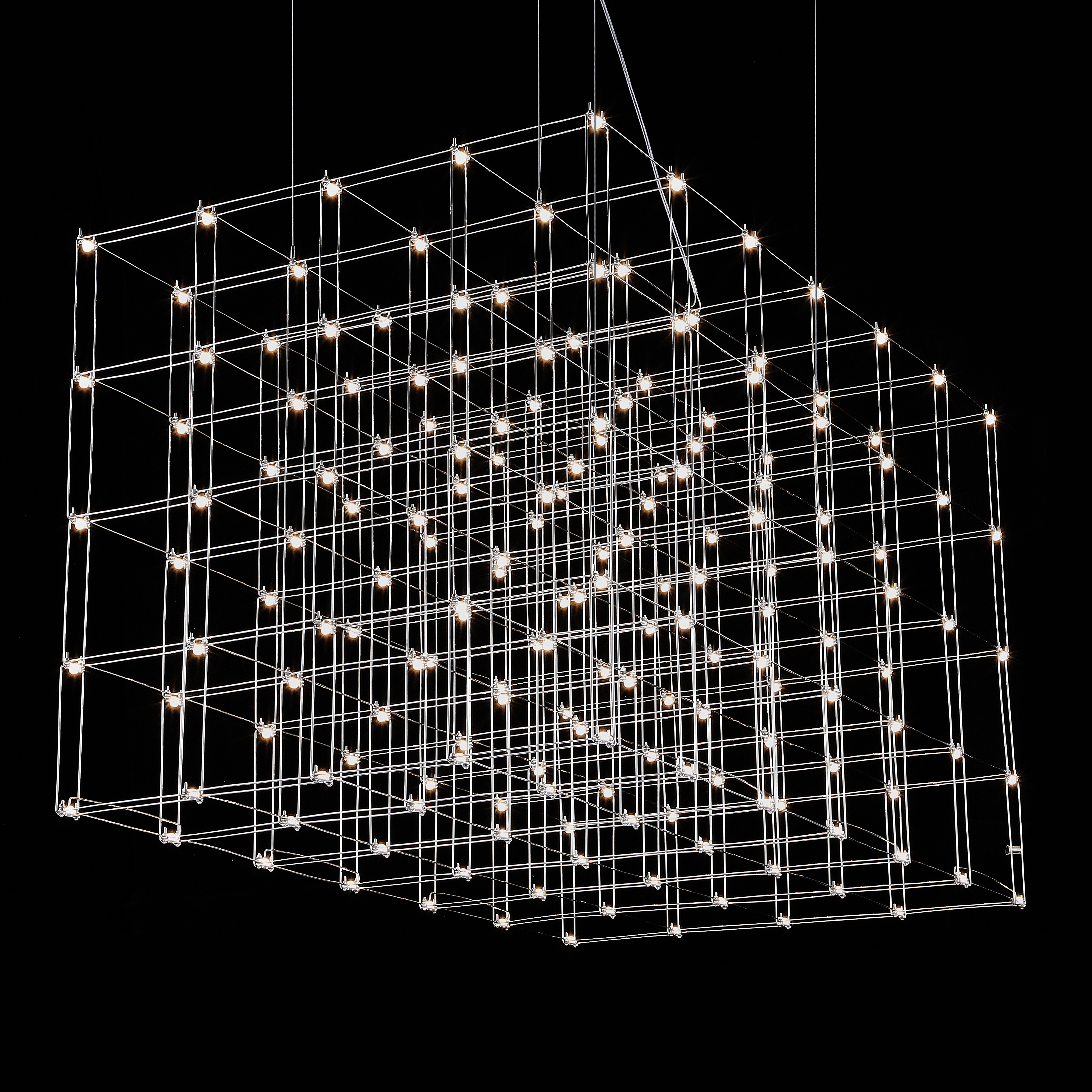 Подвесная люстра Quasar Cosmos Square LED pendant light 80/80/140 140*80*80 см, 175*LED*1W, ImperiumLoft 40.2440, Серебристый