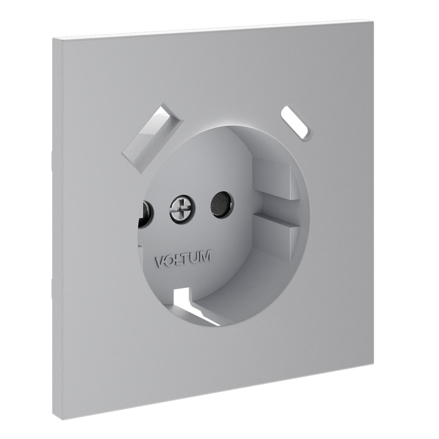 Накладка для розетки с заземлением и защитными шторками, с USB A+C, S70, серый Voltum VLS001016