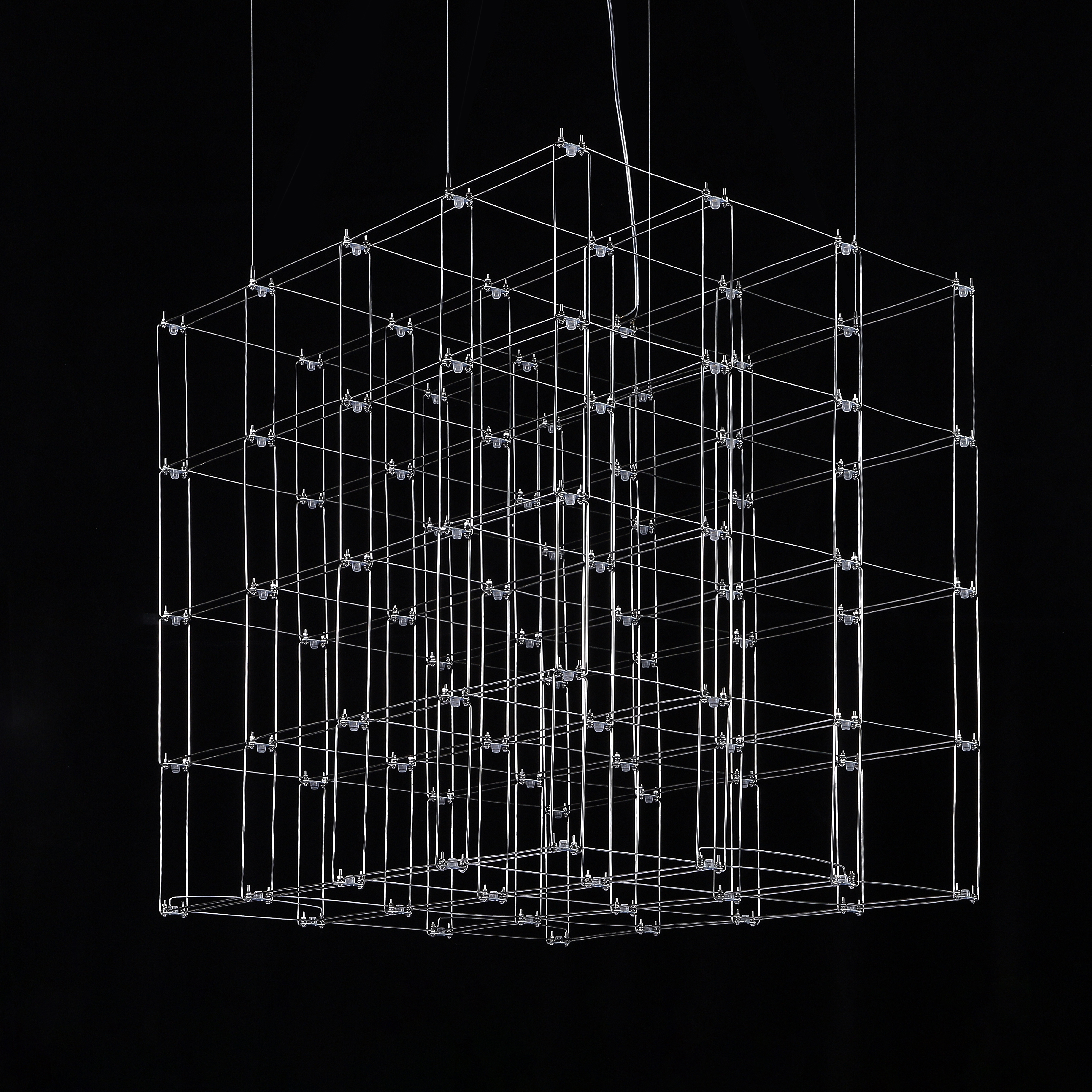 Подвесная люстра Quasar Cosmos Square LED pendant light 80/80/80 80*80*80 см, 100*LED*1W, ImperiumLoft 40.2440, Серебристый
