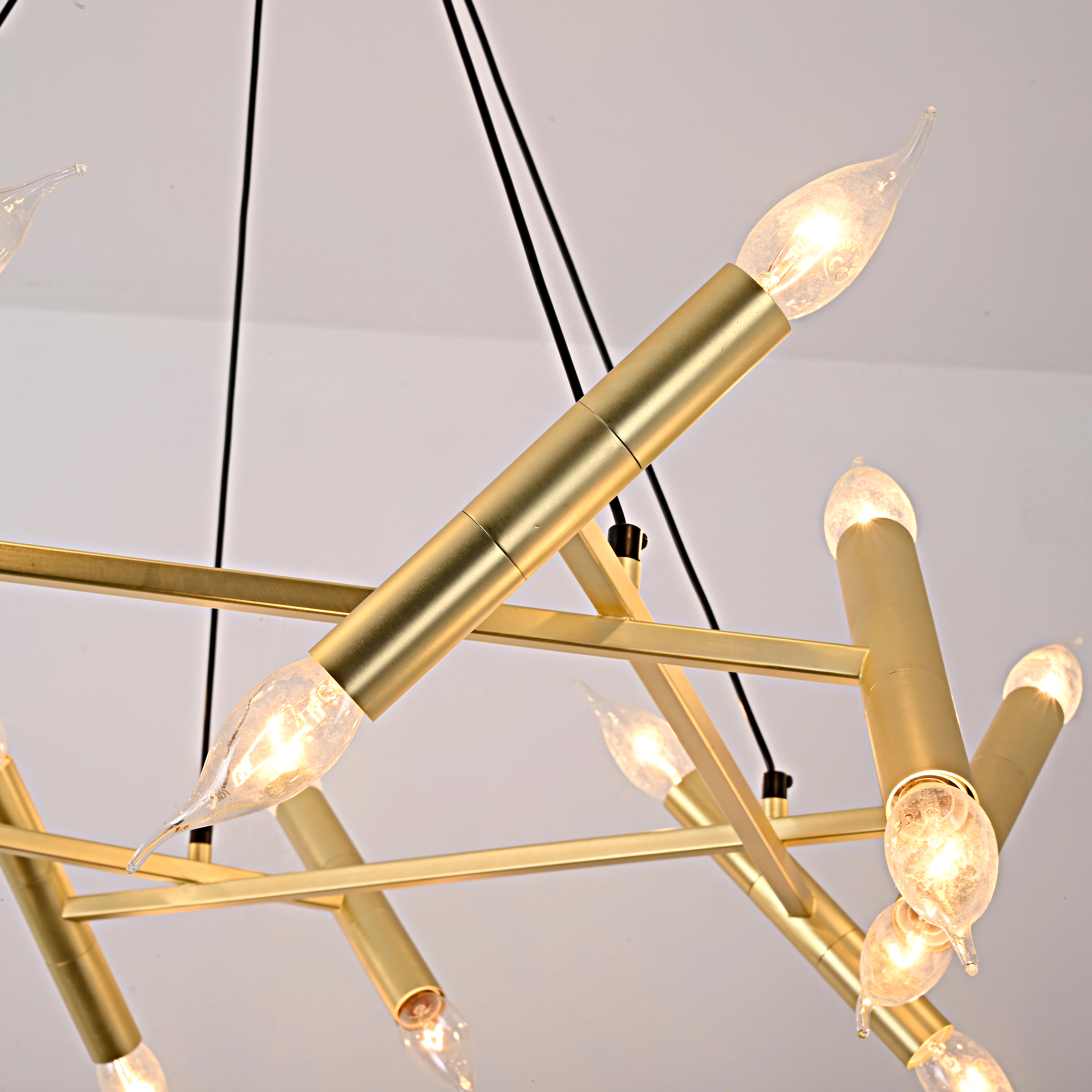 Подвесная люстра JONATHAN BROWNING Le Pentagone Chandelier 20 Light 80*80*20 см, 20*E14*40W, ImperiumLoft 40.2364, Латунь