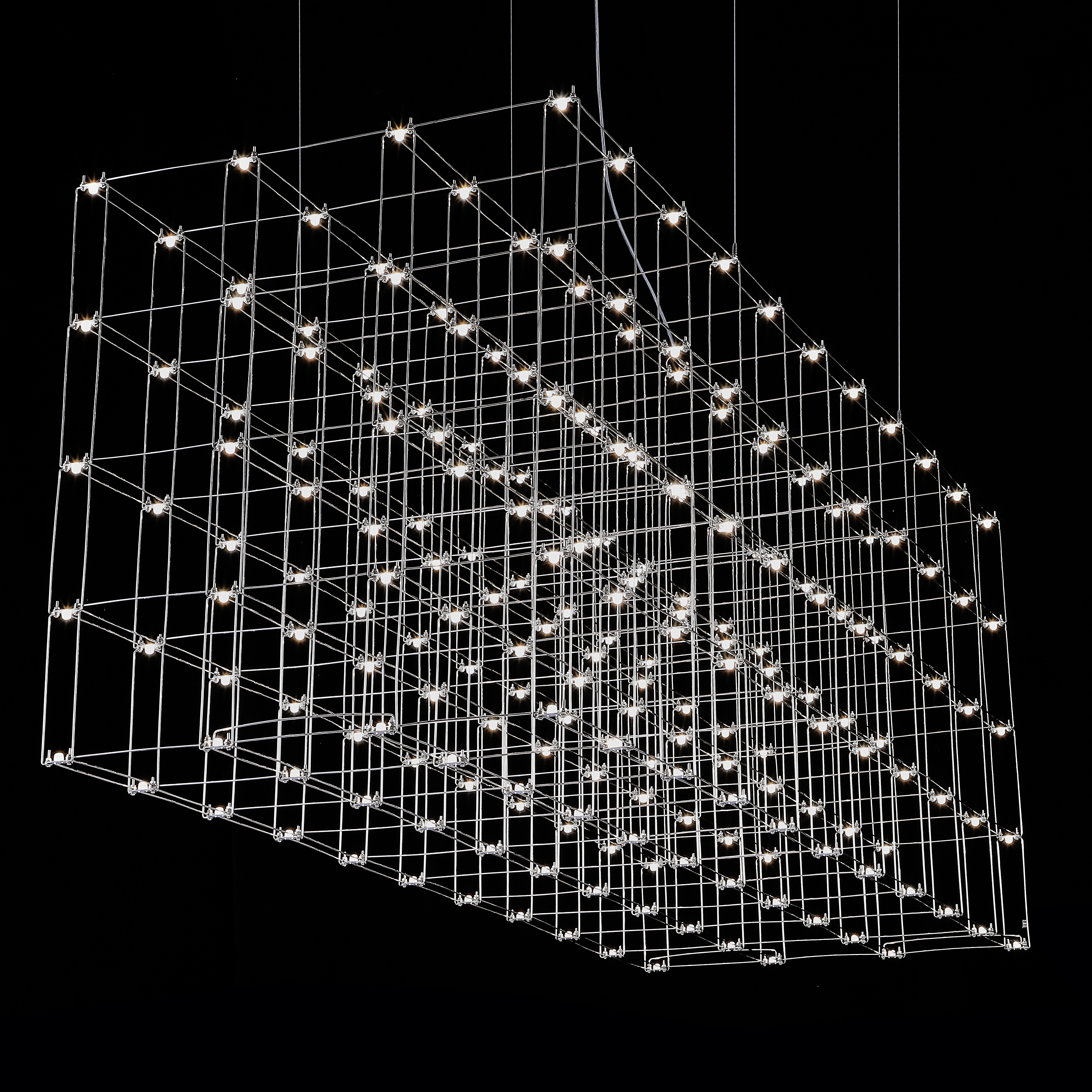 Подвесная люстра Quasar Cosmos Square LED pendant light 80/80/200 200*80*80 см, 220*LED*1W, ImperiumLoft 40.2440, Серебристый