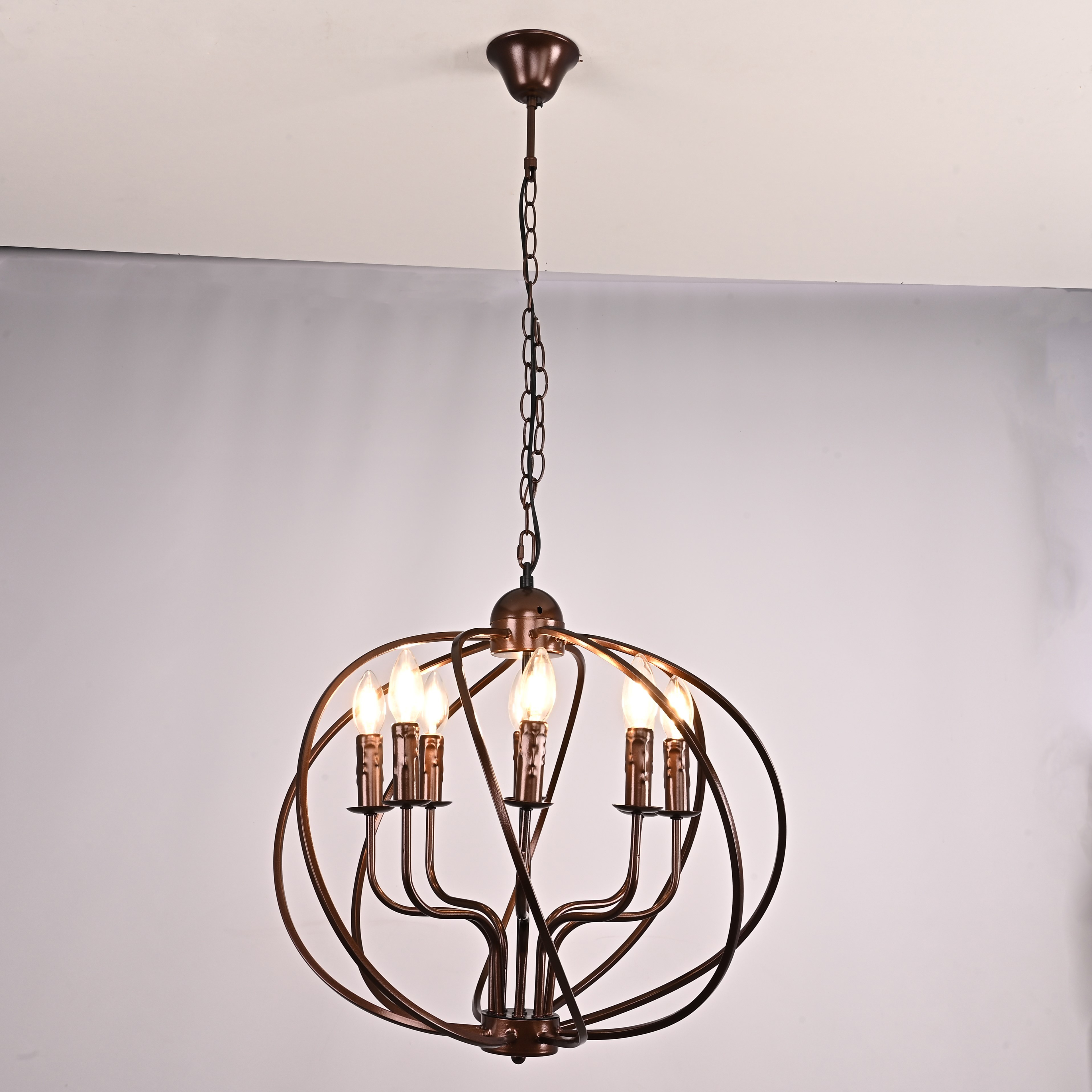 Подвесная люстра Cagie Dark chocolate L8 54*54*52 см, 8*E14*40W, ImperiumLoft cagie01, Коричневый