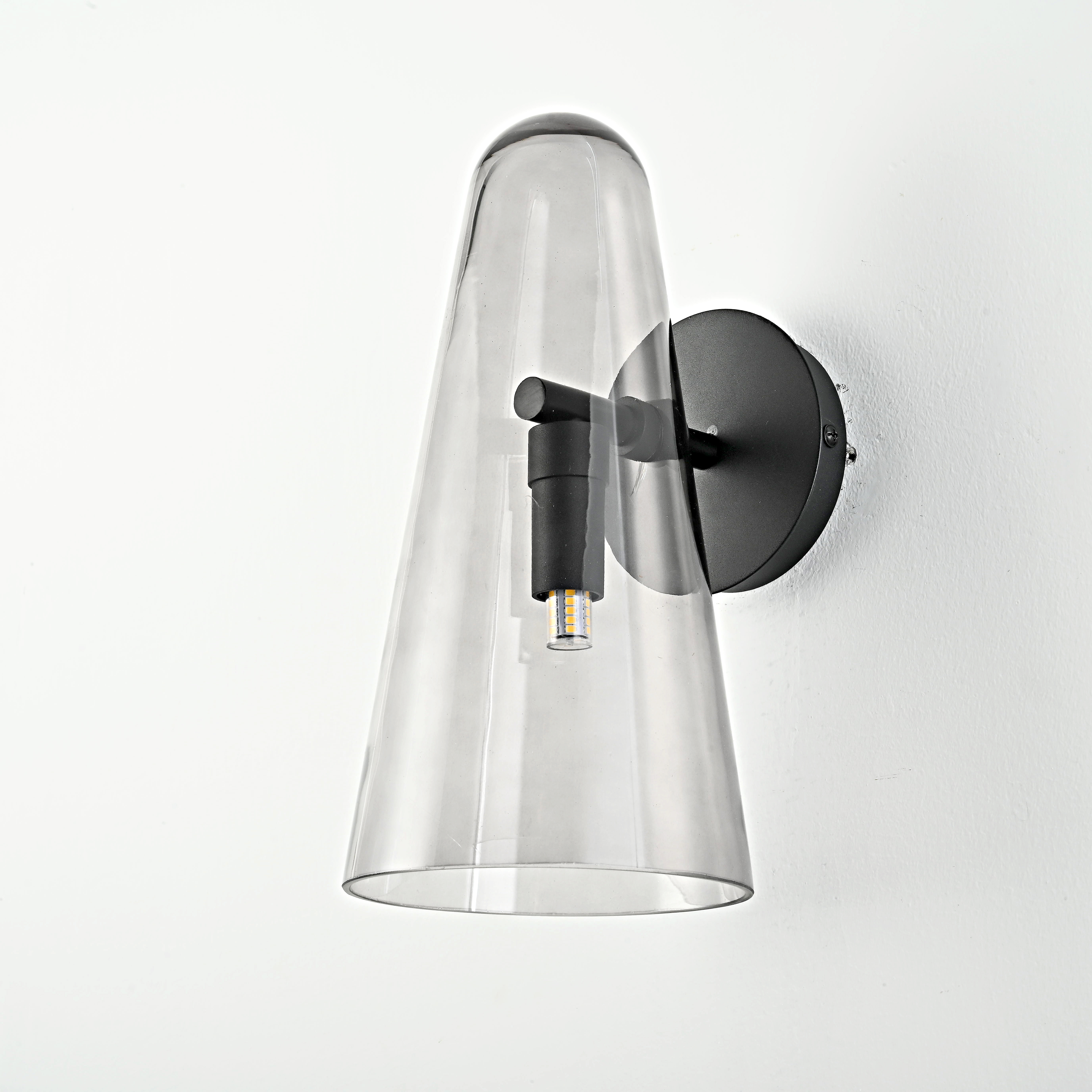 Бра Доми Sconce Smoky 13*13*26 см, 1*G9*40W, ImperiumLoft 44.1074-0, Чёрный