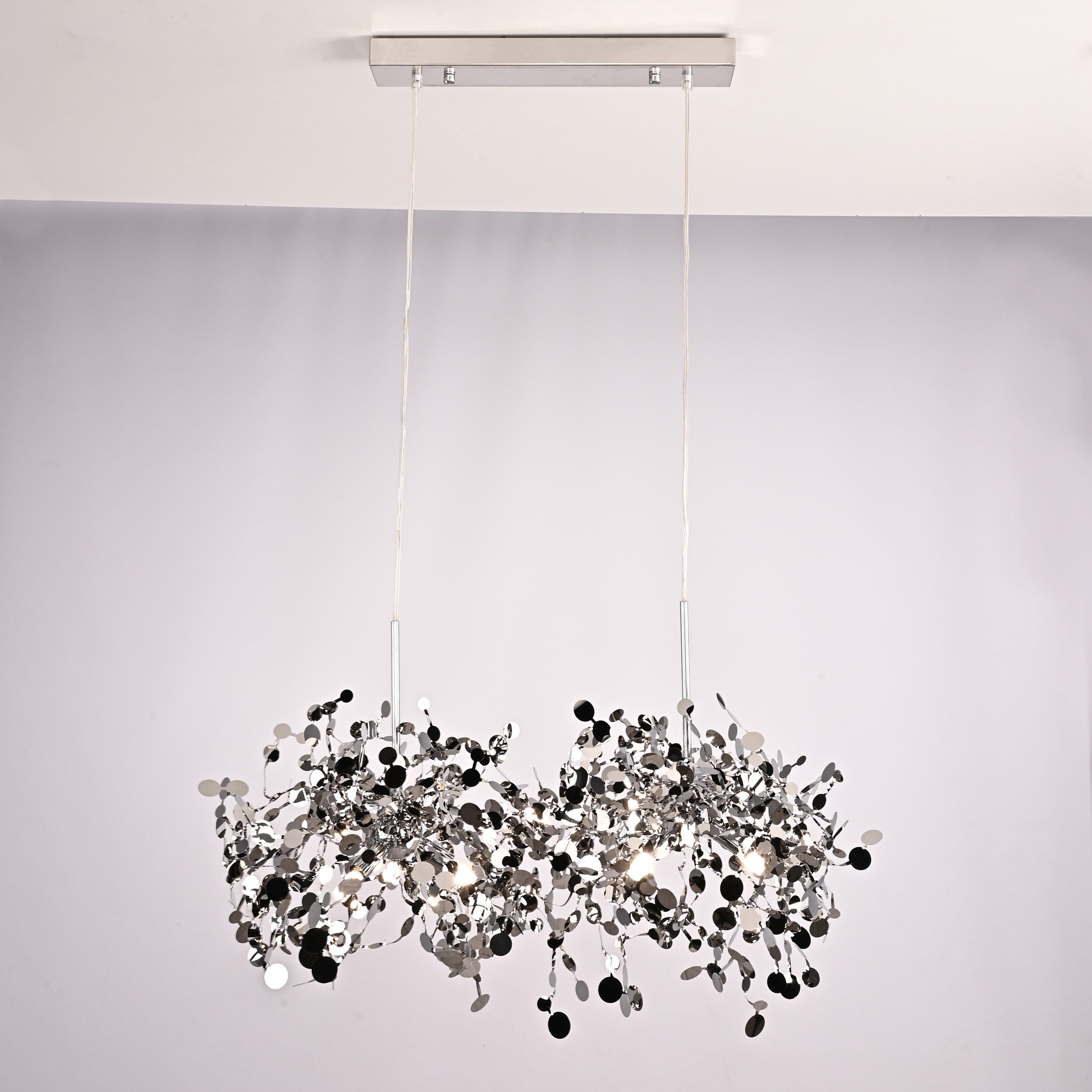 Подвесной светильник Tezani Argent Suspension Linear 80*40*40 см, 6*G9*40W, ImperiumLoft 40.1444, Хром