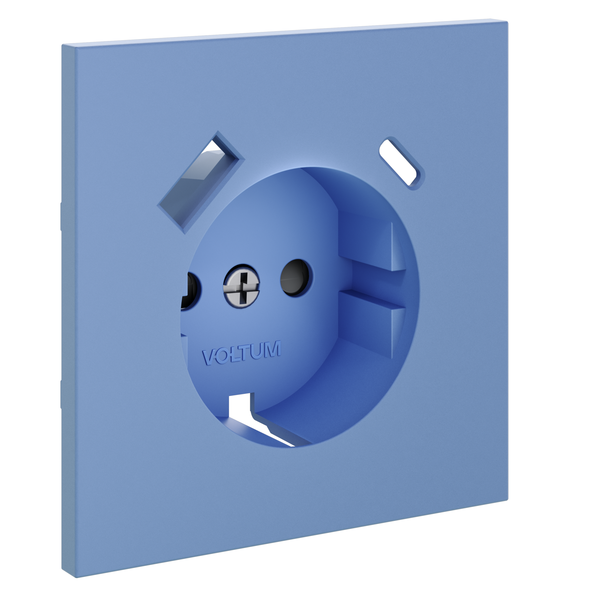 Накладка для розетки с заземлением и защитными шторками, с USB A+C, S70, деним Voltum VLS001015