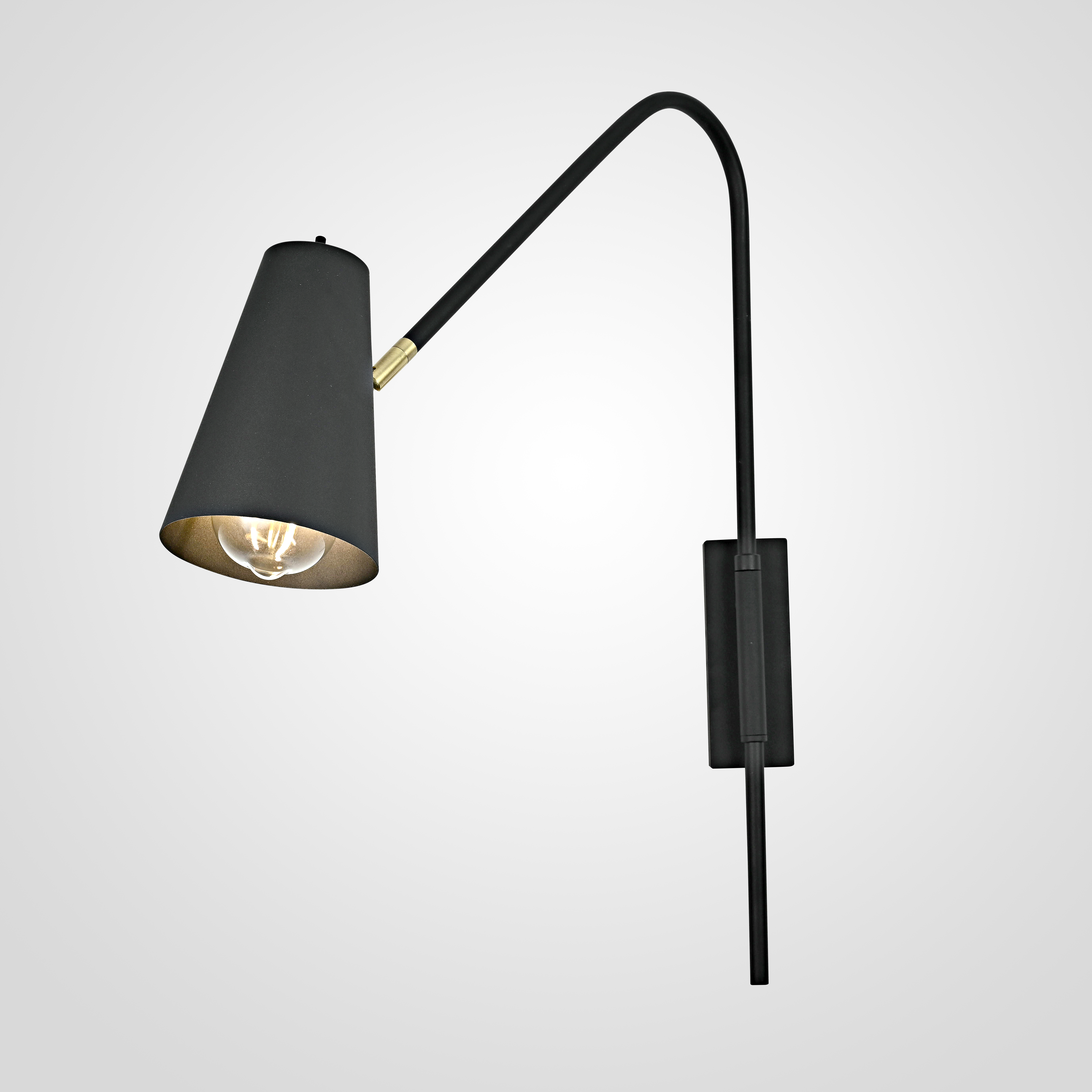 Бра VERINA Black 41*15*15 см, 1*E27*60W, ImperiumLoft verina01, Чёрный, Латунь