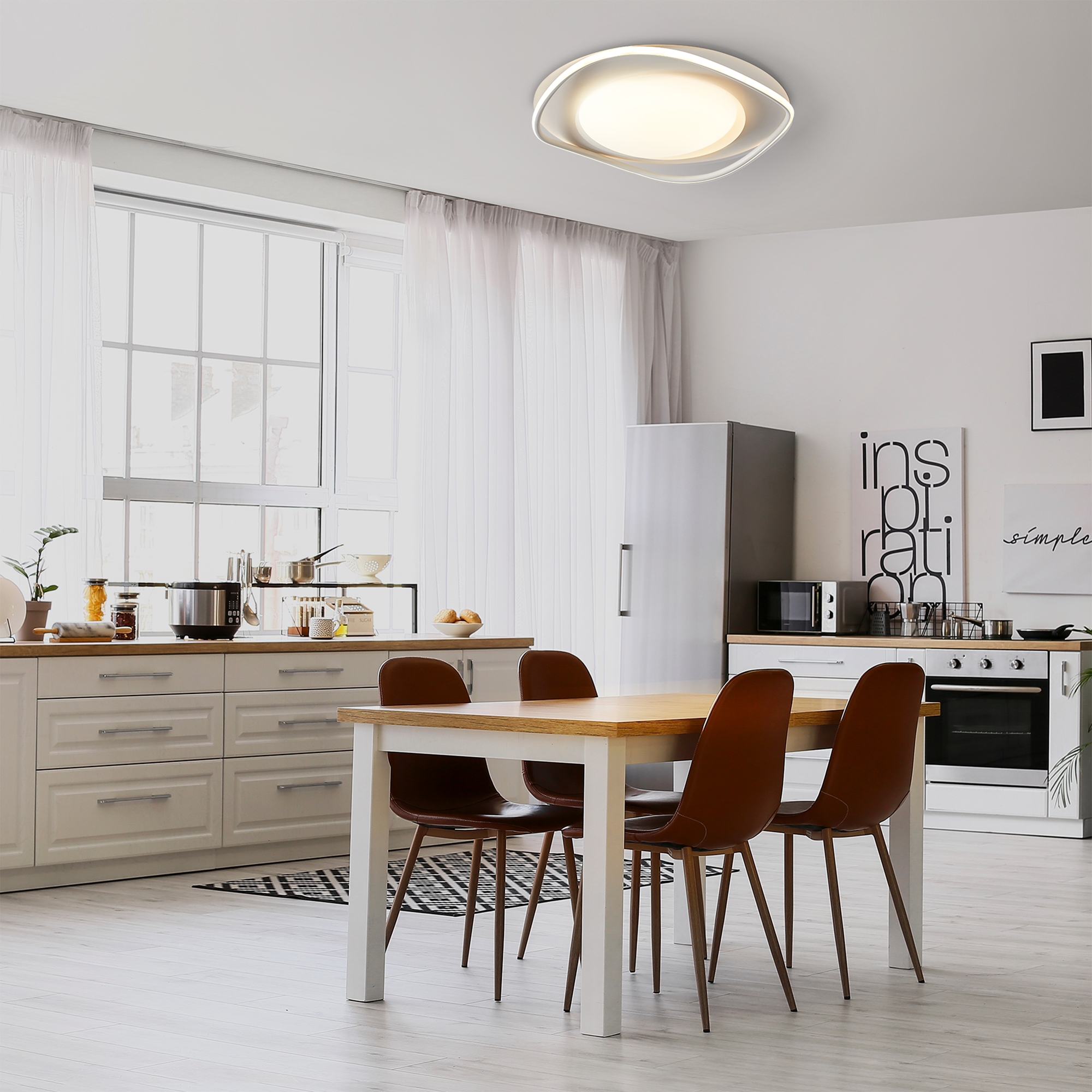 Светильник 50*50*-7,5 см, *LED*96W, Freya Мальта / Malta FR6203CL-L96W, Белый