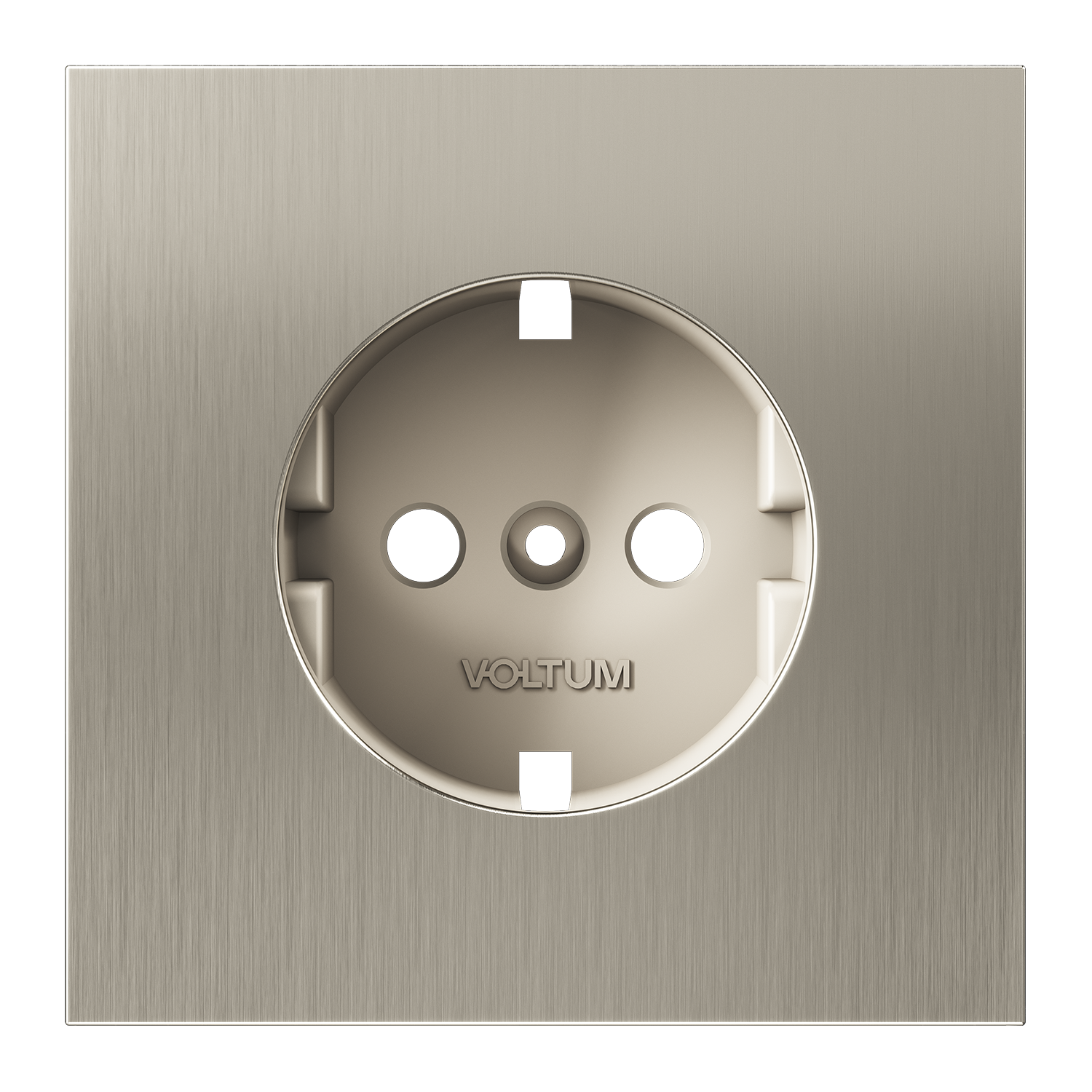 Накладка для розетки с заземлением, S70 Metal, никель Voltum VLSM000611