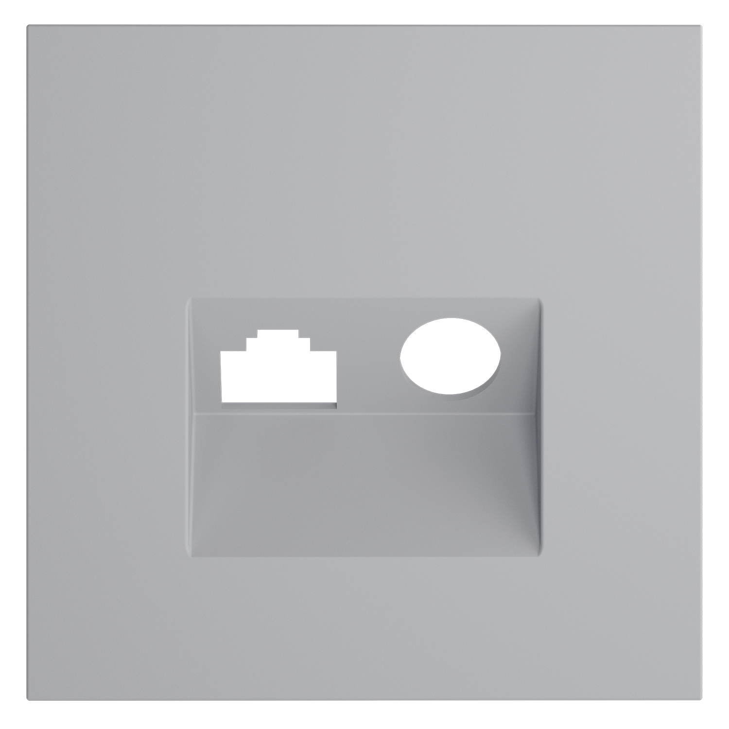 Накладка для розетки TV+RJ45 кат. 6, S70, серый Voltum VLS002716