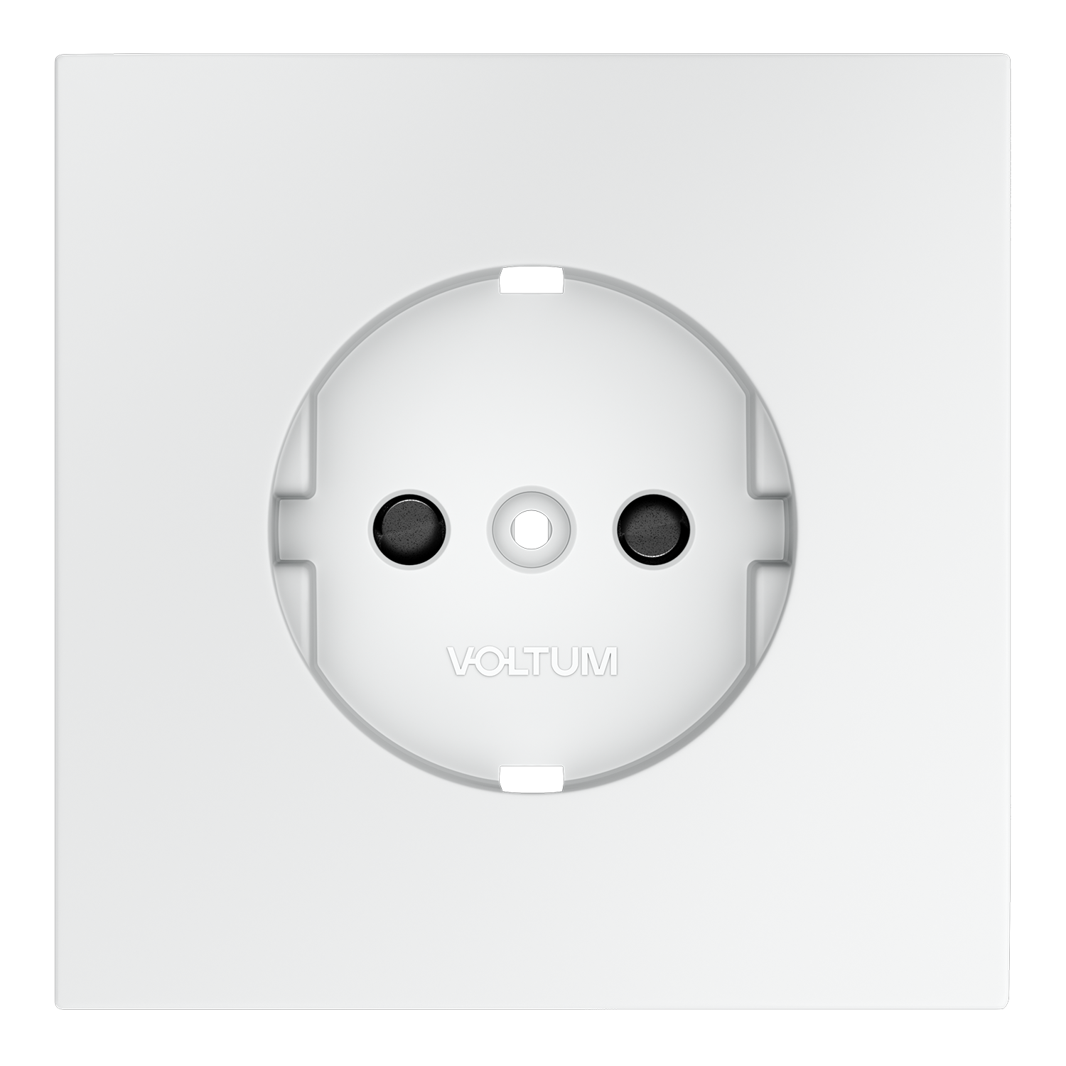 Накладка для розетки с заземлением и защитными шторками, белый матовый Voltum S70 VLS000702, Пластик Soft touch