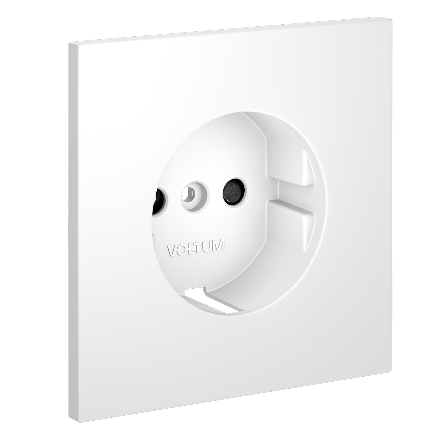 Накладка для розетки с заземлением и защитными шторками, белый матовый Voltum S70 VLS000702, Пластик Soft touch