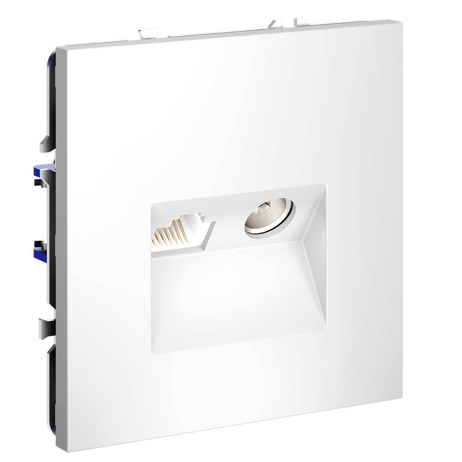 Розетка телевизионная встраиваемая TV+RJ45 кат. 6, белый матовый Voltum S70 VLS060702, Пластик Soft touch