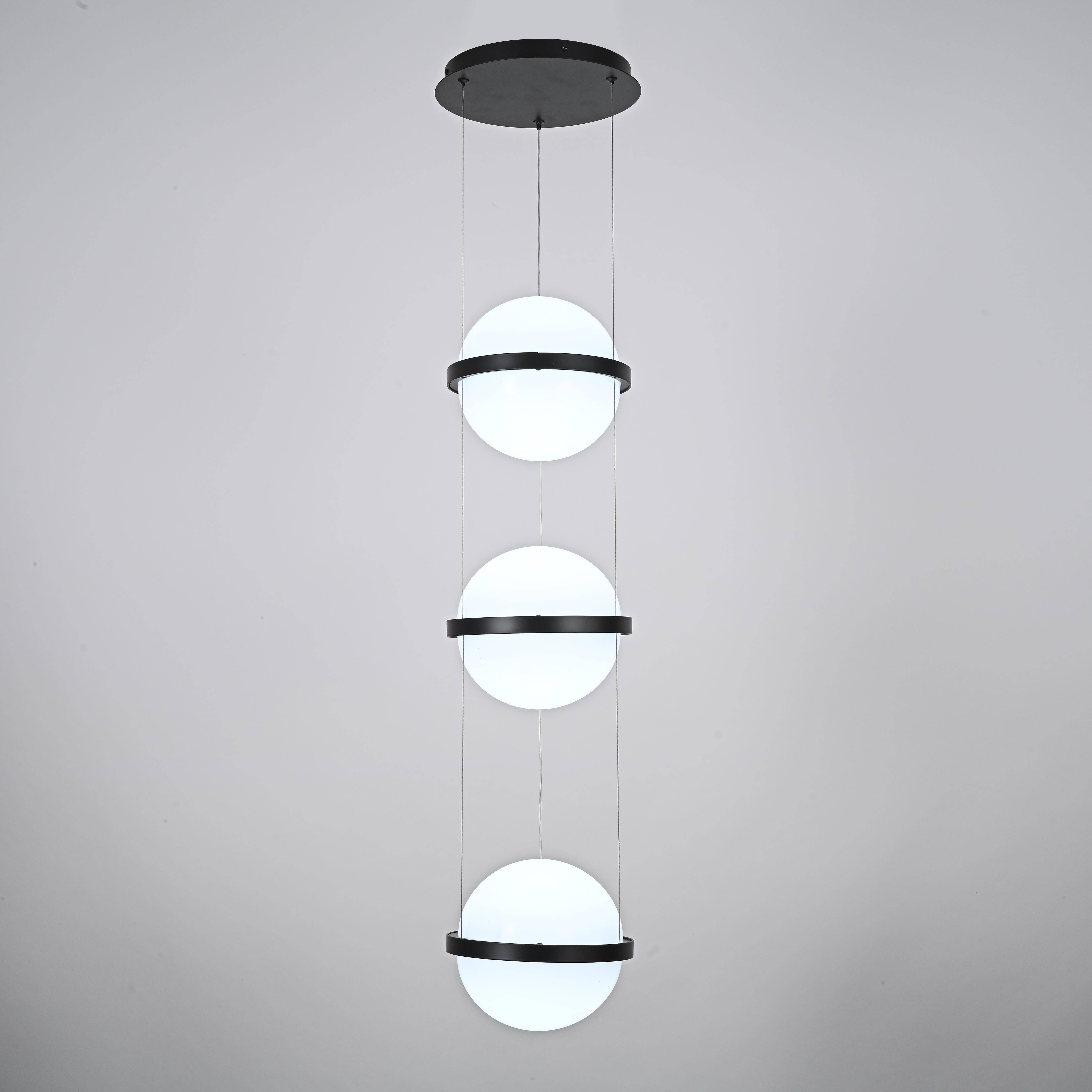 Подвесной светильник PALMA Wall lamp 3 шара 22*22*325 см, 3*LED*9W, 3000, 4000, 6000K, ImperiumLoft 22.93727, Серый