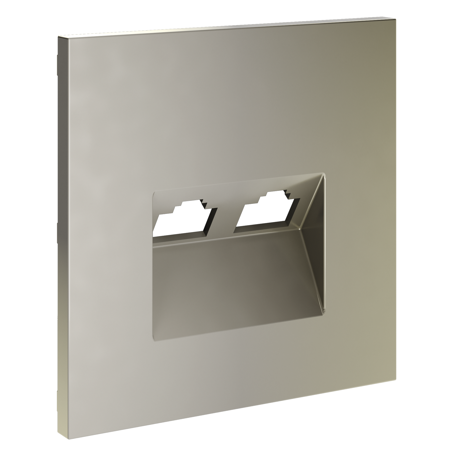 Накладка для розетки компьютерной двойной RJ45+RJ45 кат.6, шелк Voltum S70 VLS001404, Пластик Soft touch