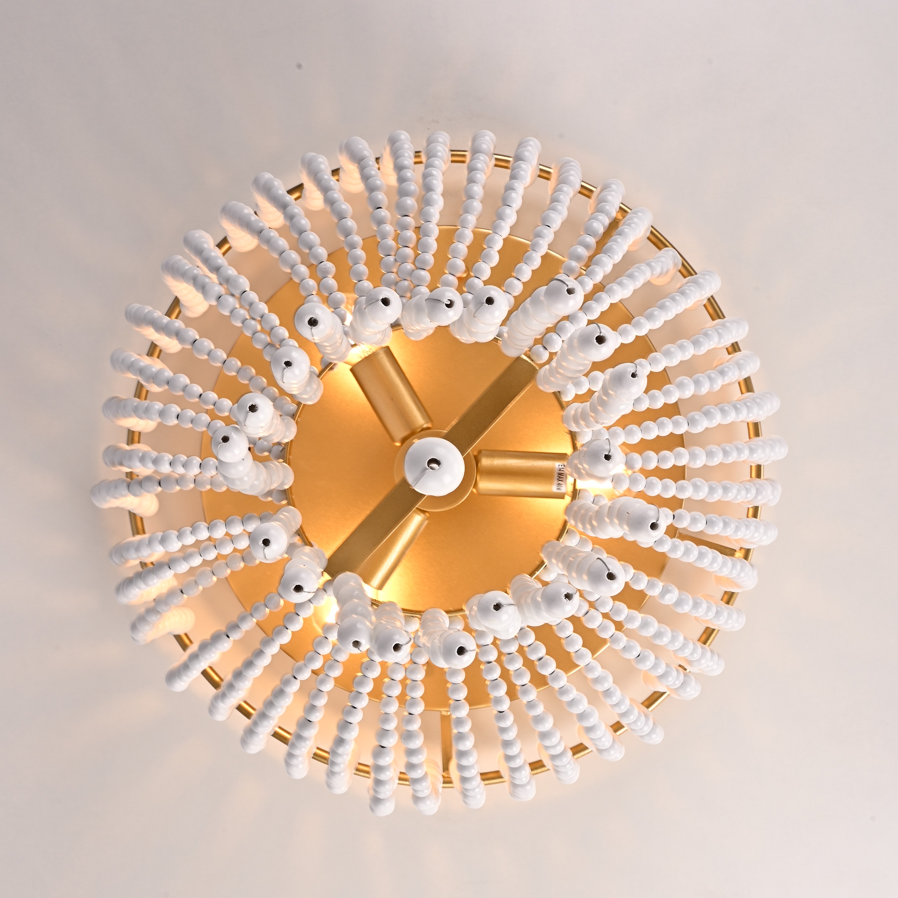 Потолочная люстра JACQUELINE CLEAR FLUSH-MOUNT brass 52*14*14 см, 3*E14*40W, ImperiumLoft 40.1899, Латунь