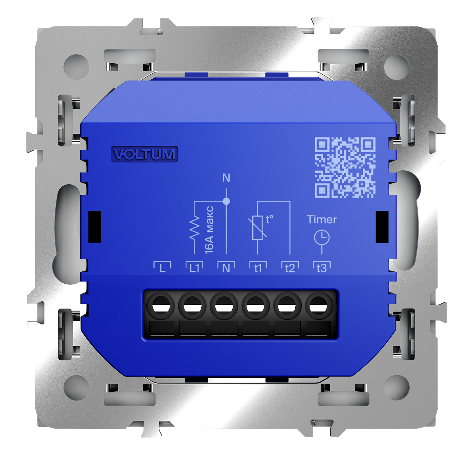 Терморегулятор электронный S70 с индикацией и датчиком, для теплого пола, серый Voltum VLS070116