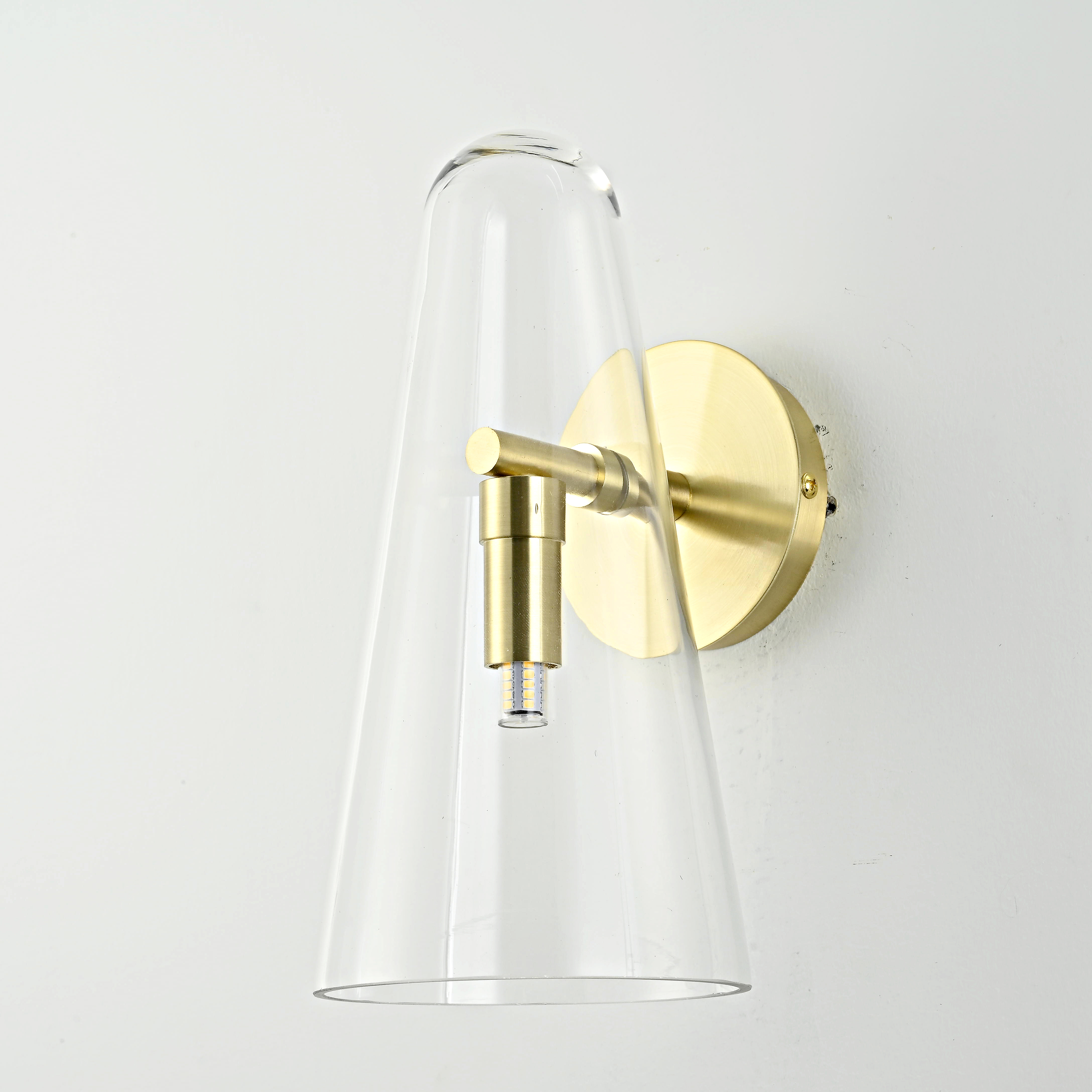 Бра Доми Sconce Transparent 22*19*19 см, 1*G9*40W, ImperiumLoft 44.1075-0, Золотистый