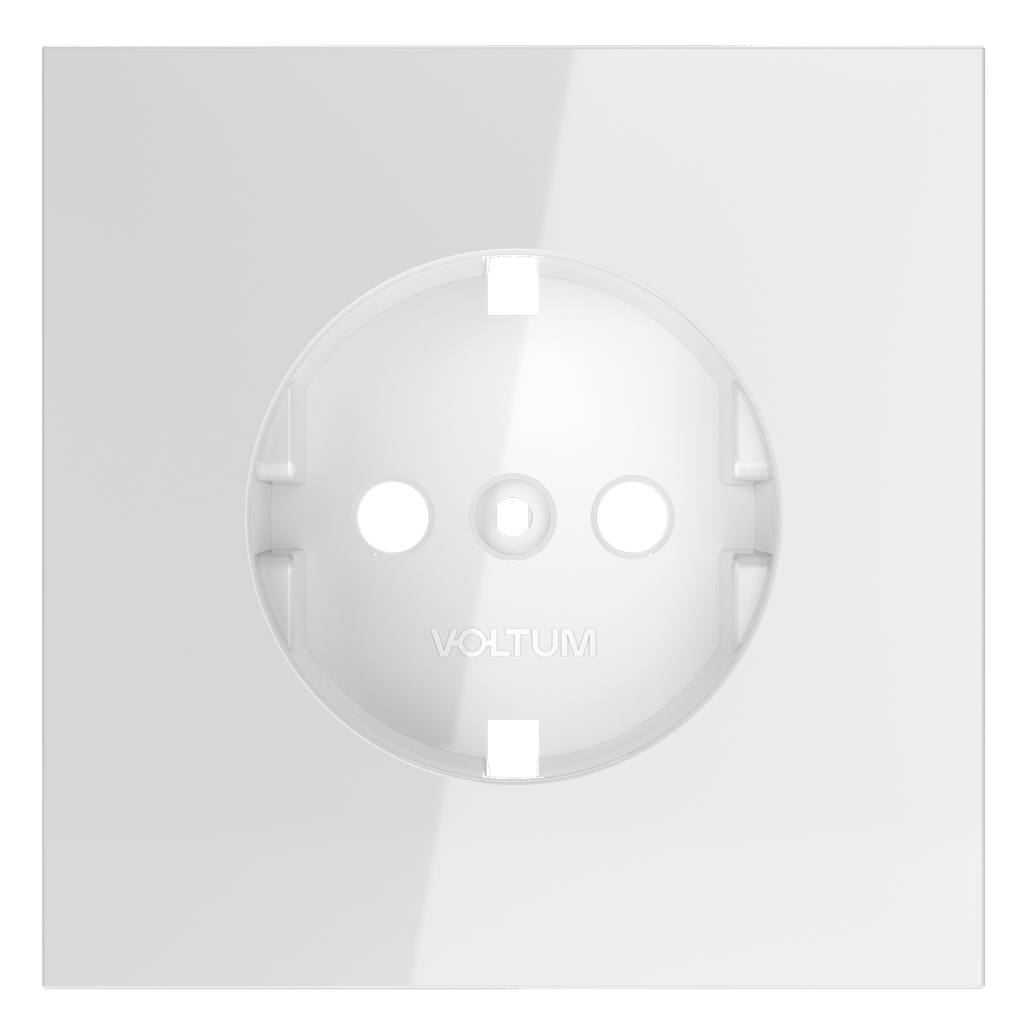 Накладка для розетки с заземлением, белый глянцевый Voltum S70 VLS000601, Пластик глянцевая