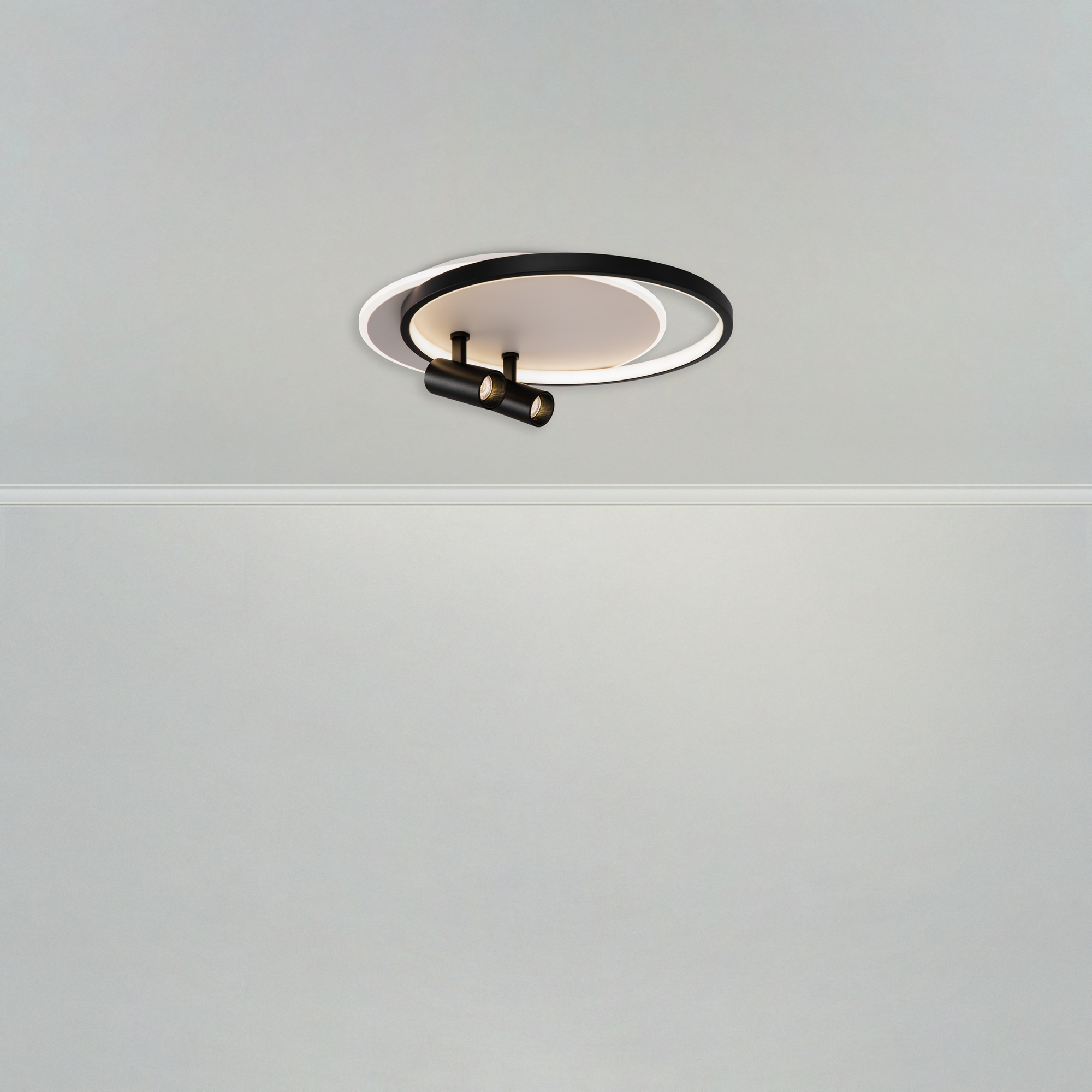 Светильник 48*40*-13 см, *LED*75W, 3000-7000K, Freya Прожекторы/Spotlights FR6083CL-L106WB, Бело-черный