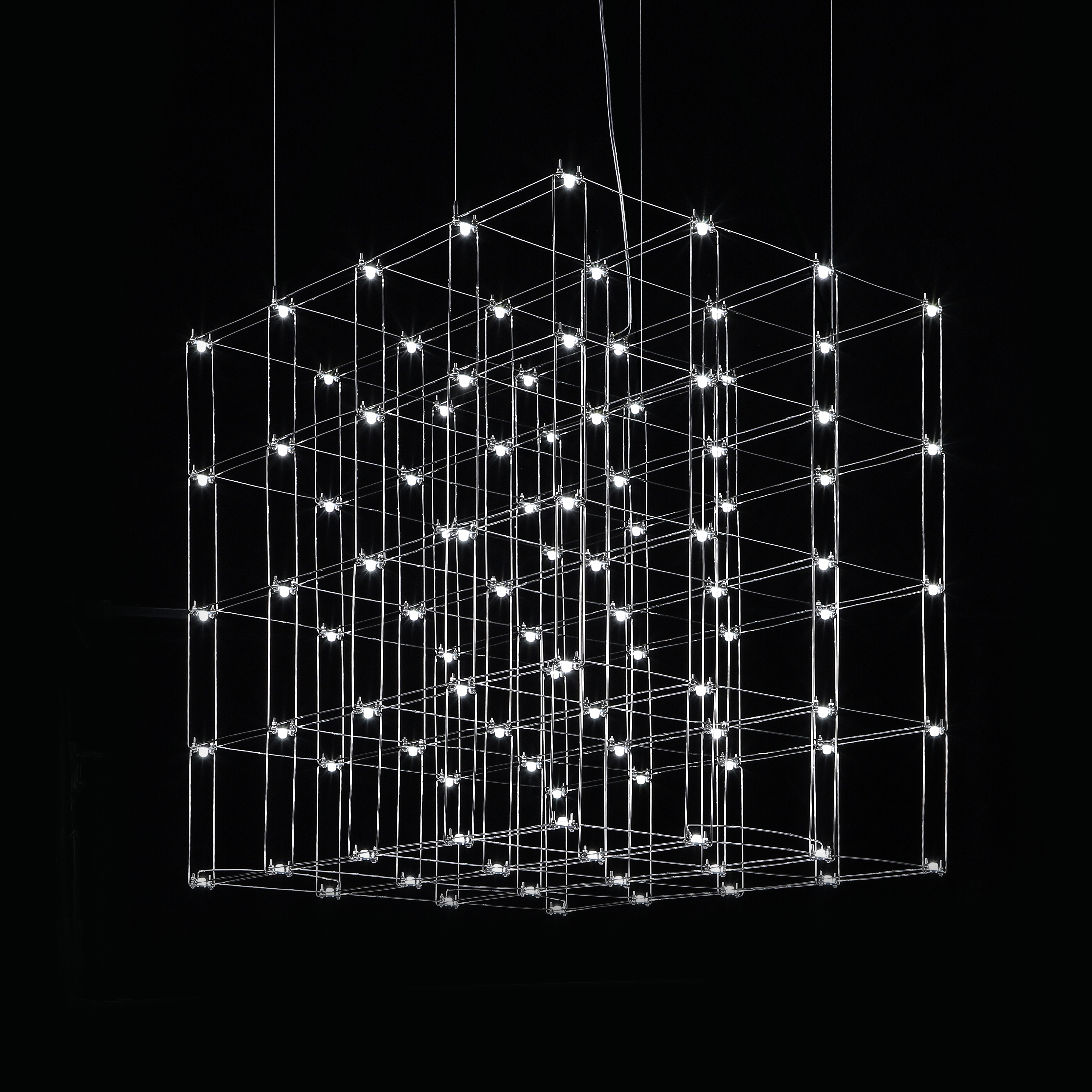 Подвесная люстра Quasar Cosmos Square LED pendant light 80/80/80 80*80*80 см, 100*LED*1W, ImperiumLoft 40.2440, Серебристый