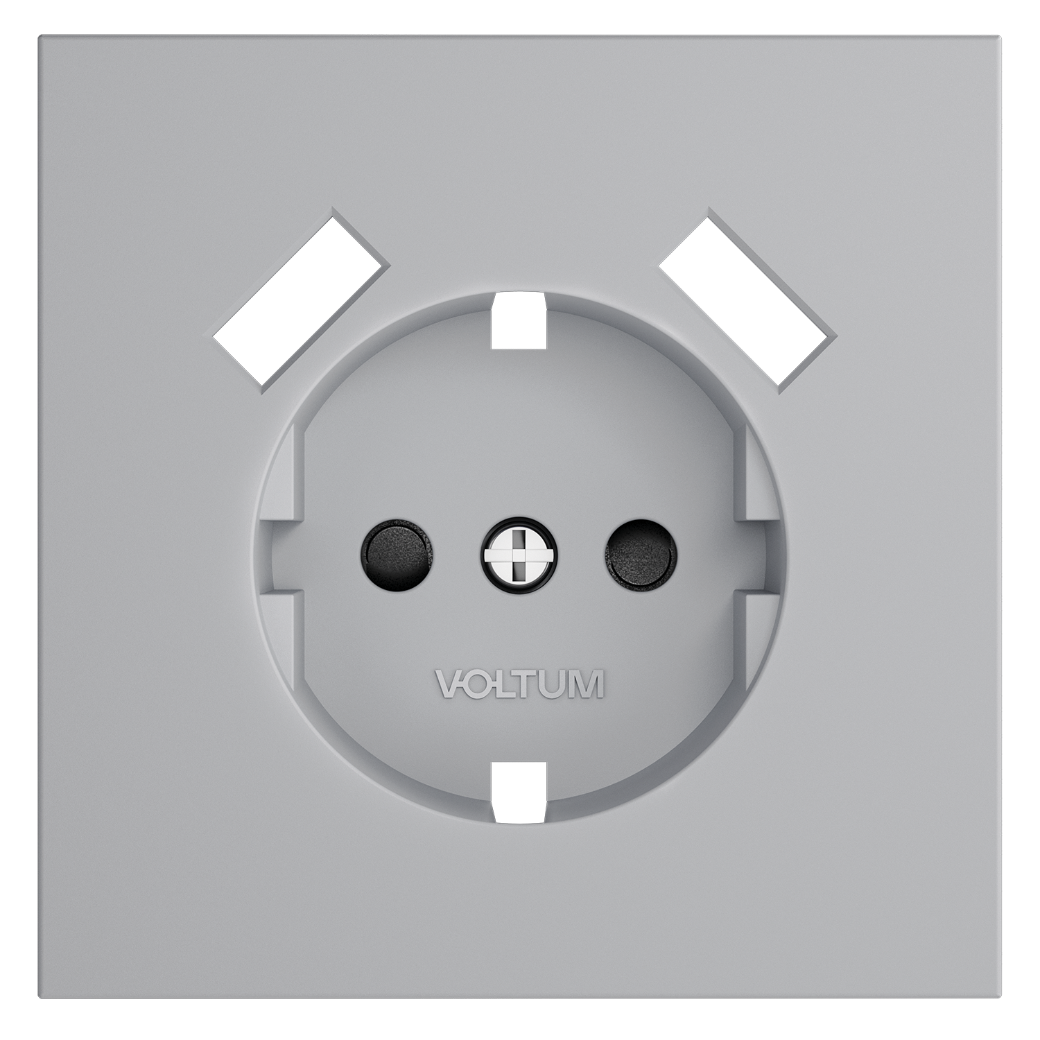Накладка для розетки с заземлением и защитными шторками, с USB A+A, S70, серый Voltum VLS000916