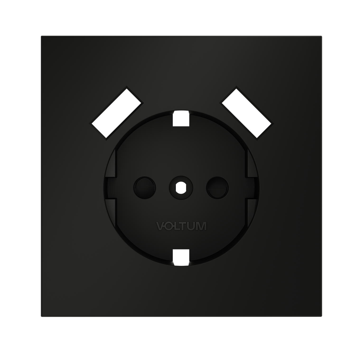 Накладка для розетки с заземлением и защитными шторками, с USB A+A, черный матовый Voltum S70 VLS000908, Пластик Soft touch