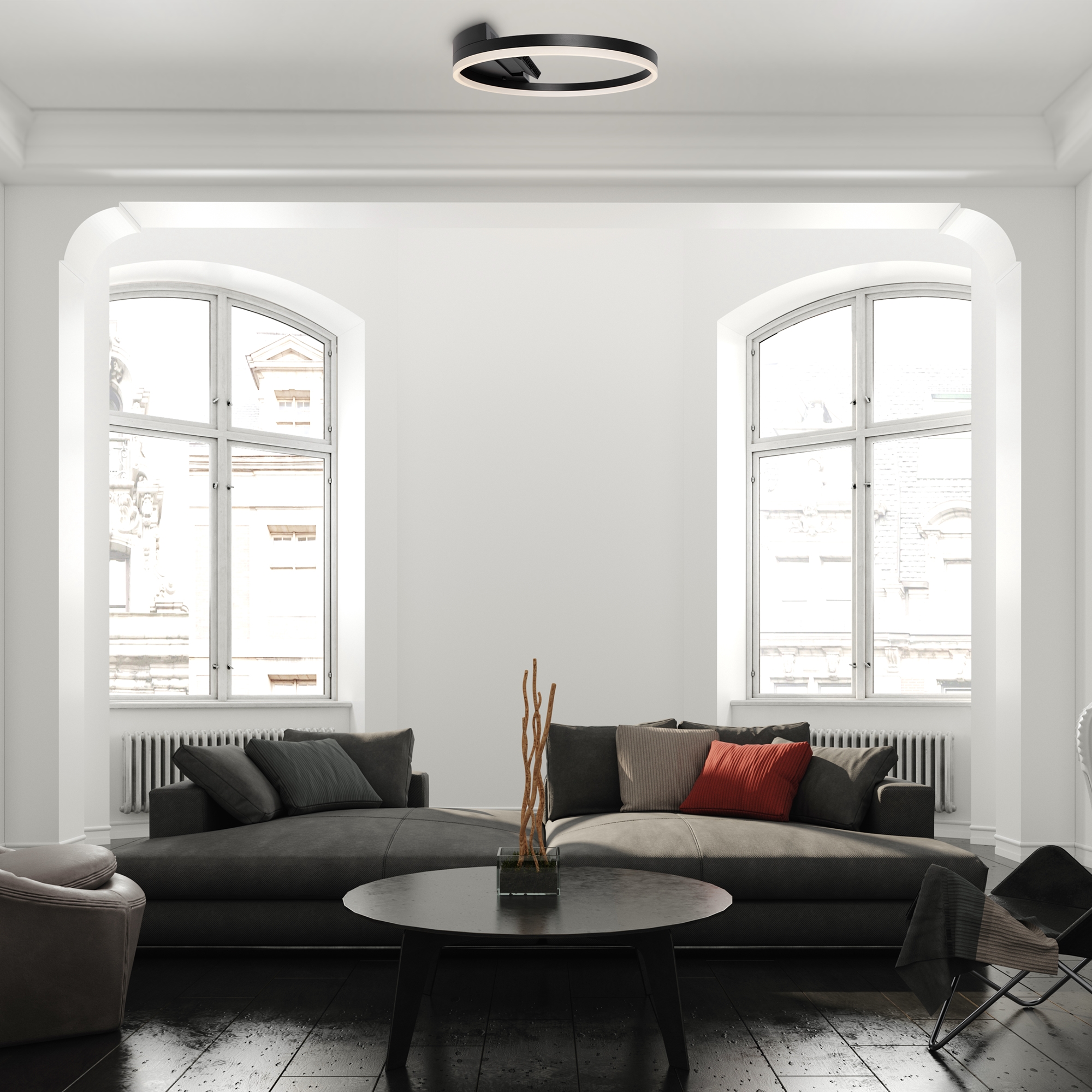 Светильник *50*-7,5 см, *LED*63W, 3000-6000K, Freya Рамка/Frame FR6084CL-L68B, Черный