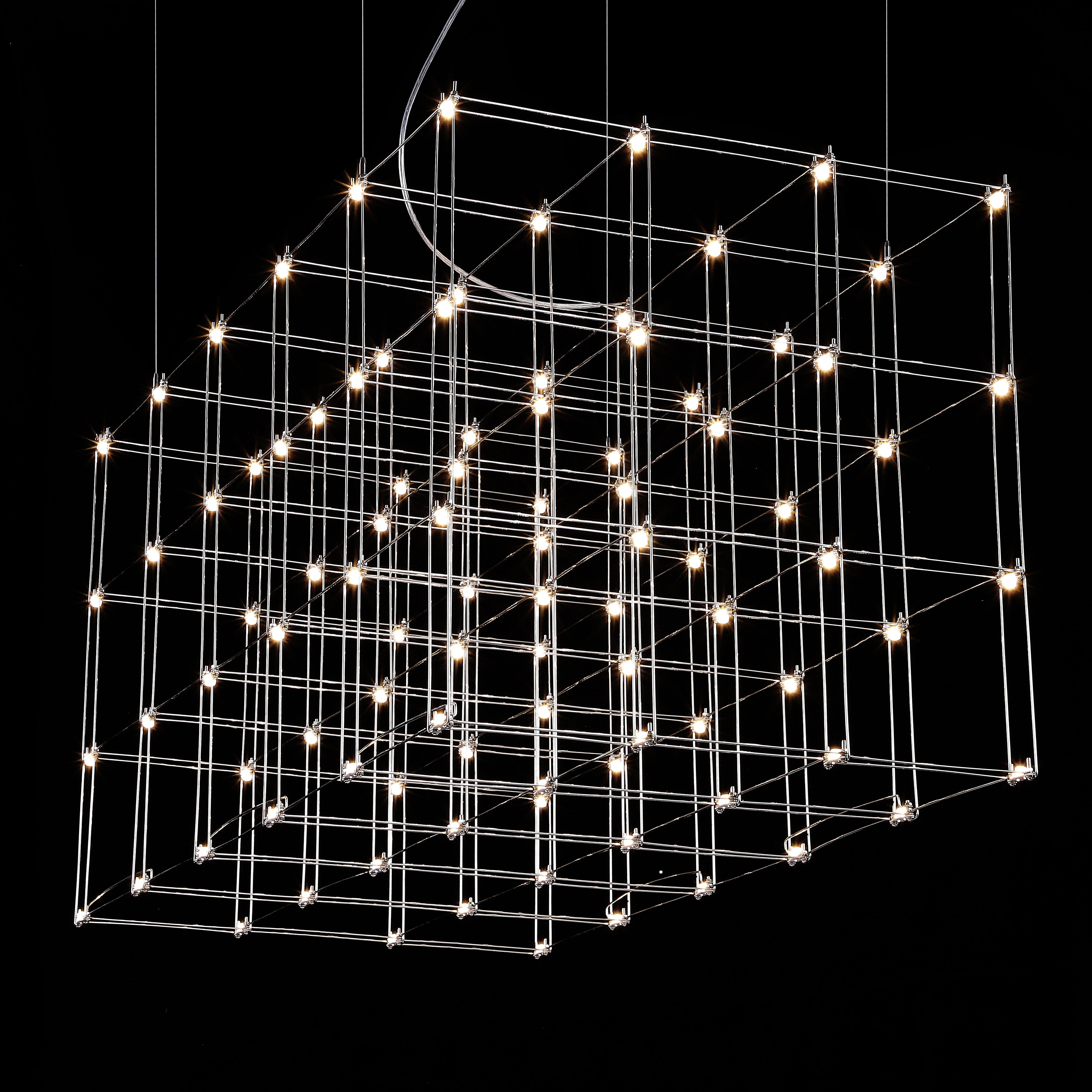Подвесная люстра Quasar Cosmos Square LED pendant light 120/60/60 120*60*60 см, 96*LED*1W, ImperiumLoft 40.2440, Серебристый