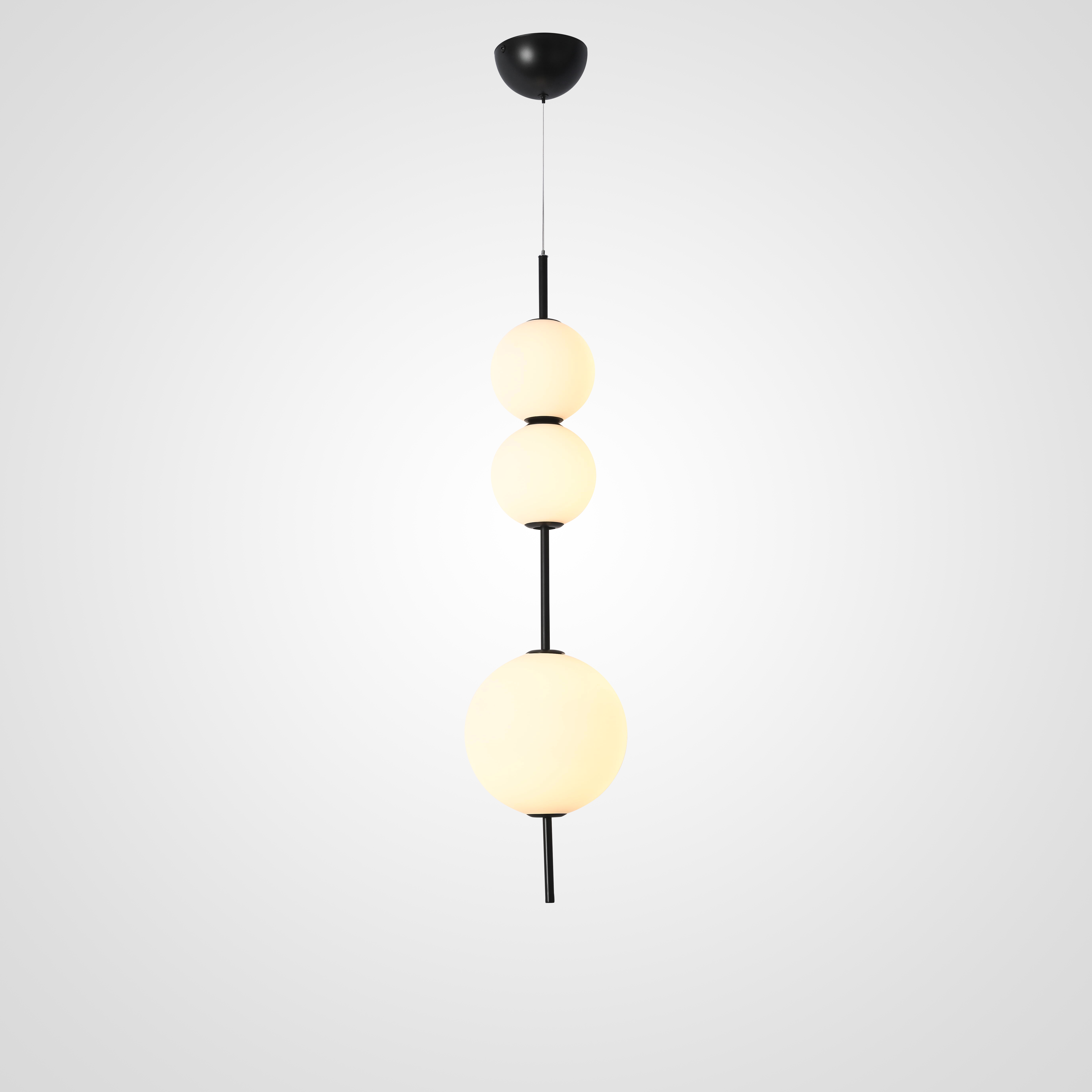 Подвесной светильник White beads Pendant B D40 40*40*160 см, 3*LED*10W, 3000K, ImperiumLoft 40.2133-0, Чёрный