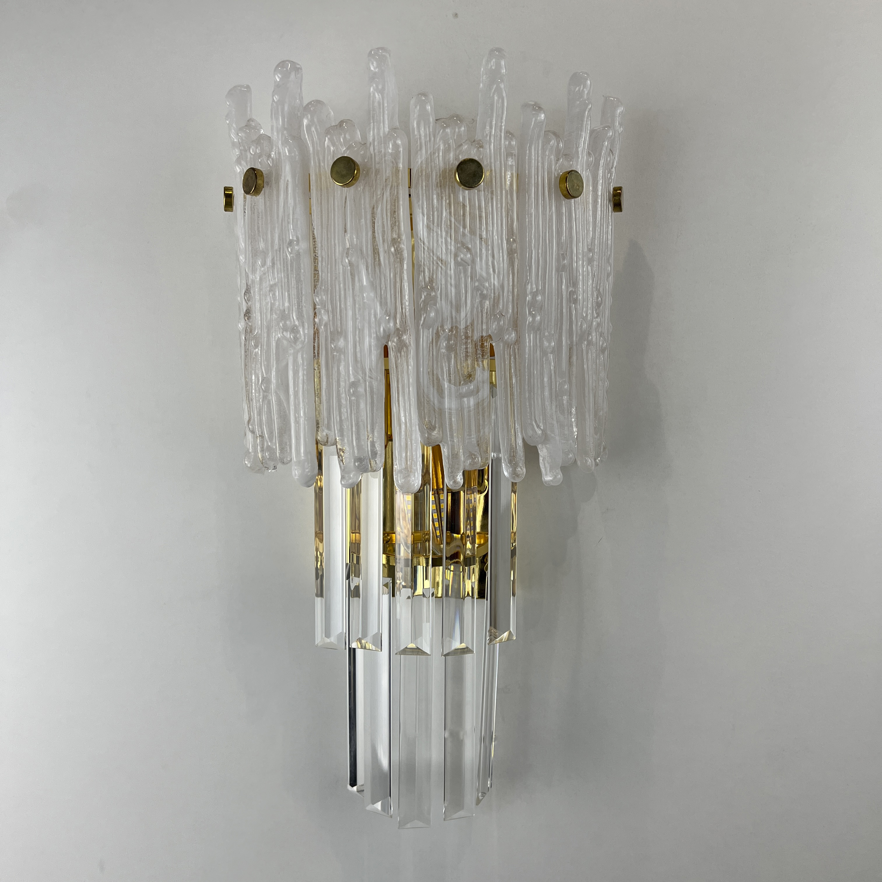 Бра Murano Glass ICE 25*25*45 см, 3*E14*40W, ImperiumLoft 44.726-0, Золотистый