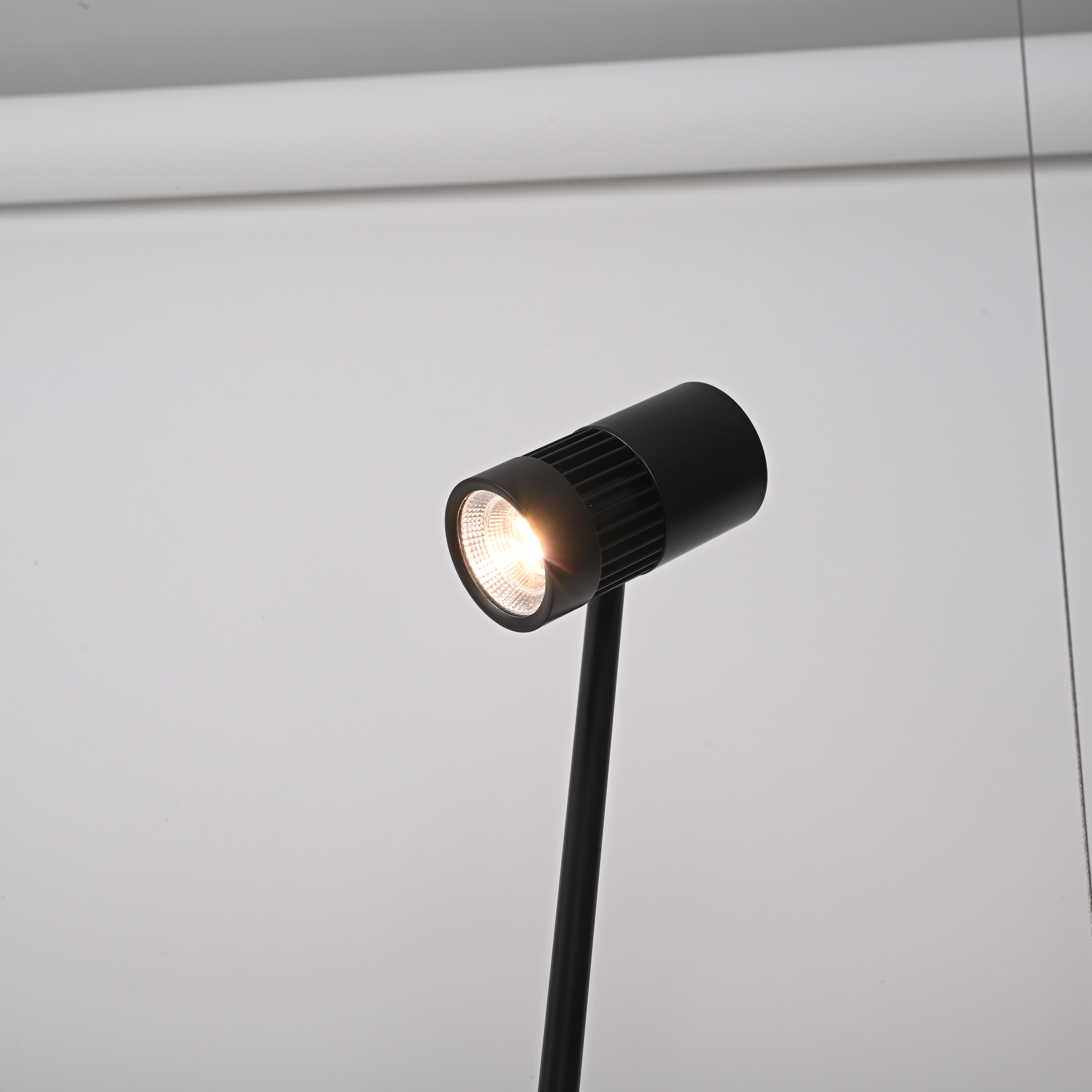 Реечный подвесной светильник PALMA Wall lamp 3 шара + 1 вазон горизонтальная 195*48*47 см, 4*LED*10, 2W, 3000, 4000, 5000K, ImperiumLoft 22.93726, Чёрный