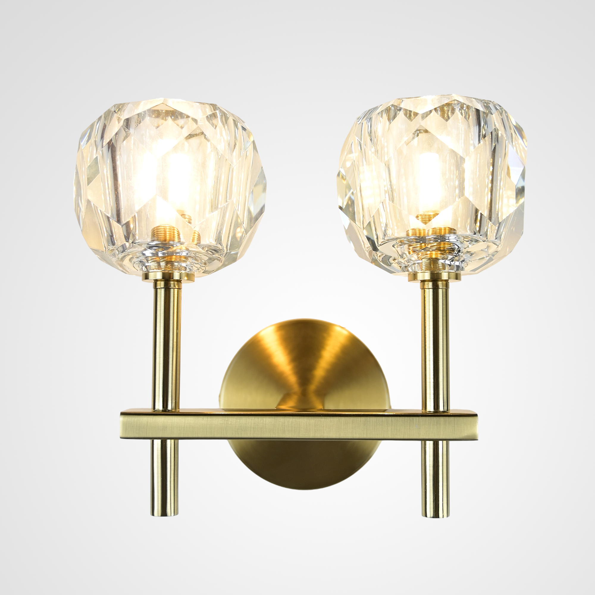 Бра Boule de Cristal Double Sconce Brass 16*13*22 см, 2*G9*40W, ImperiumLoft 44.233, Бронзовый