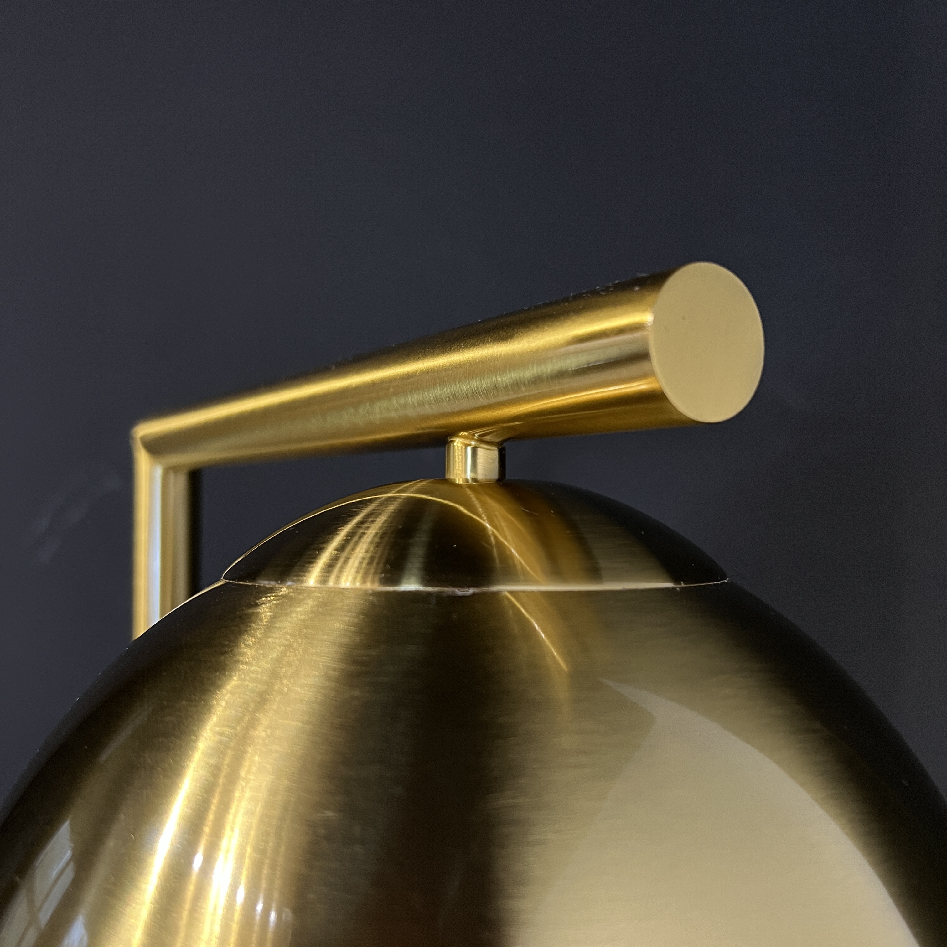 Торшер Geneva Single Glass Globe Floor Lamp *39*147 см, 1*E27*60W, ImperiumLoft 41.115-0, Белый, Латунь