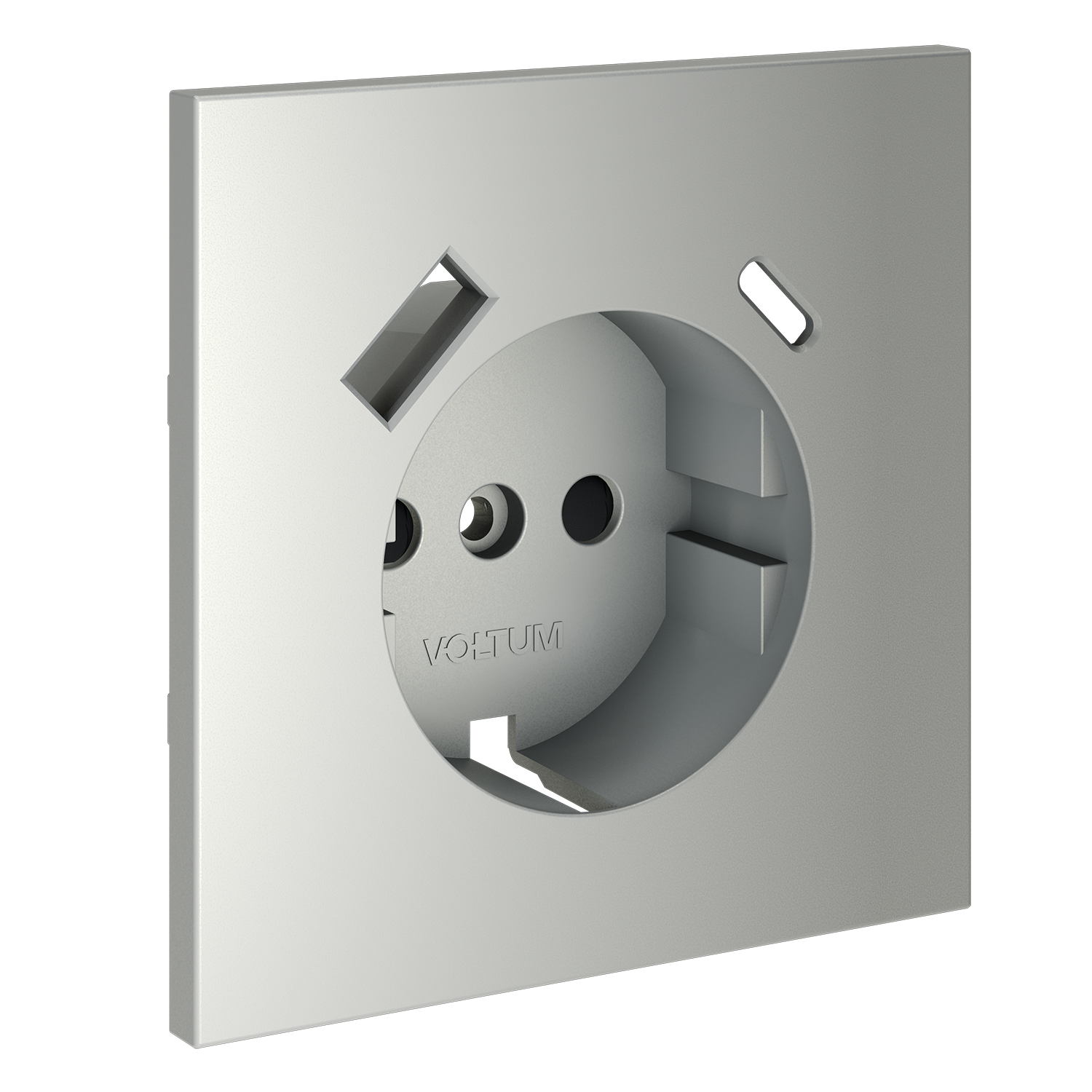 Накладка для розетки с заземлением и защитными шторками, с USB A+C, сталь Voltum S70 VLS001005, Пластик Soft touch