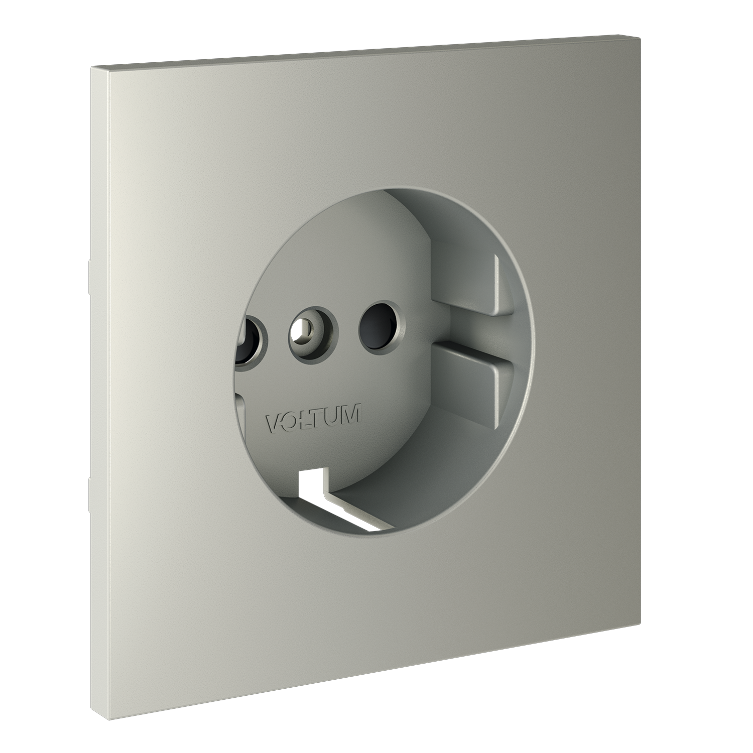 Накладка для розетки с заземлением и защитными шторками, сталь Voltum S70 VLS000705, Пластик Soft touch
