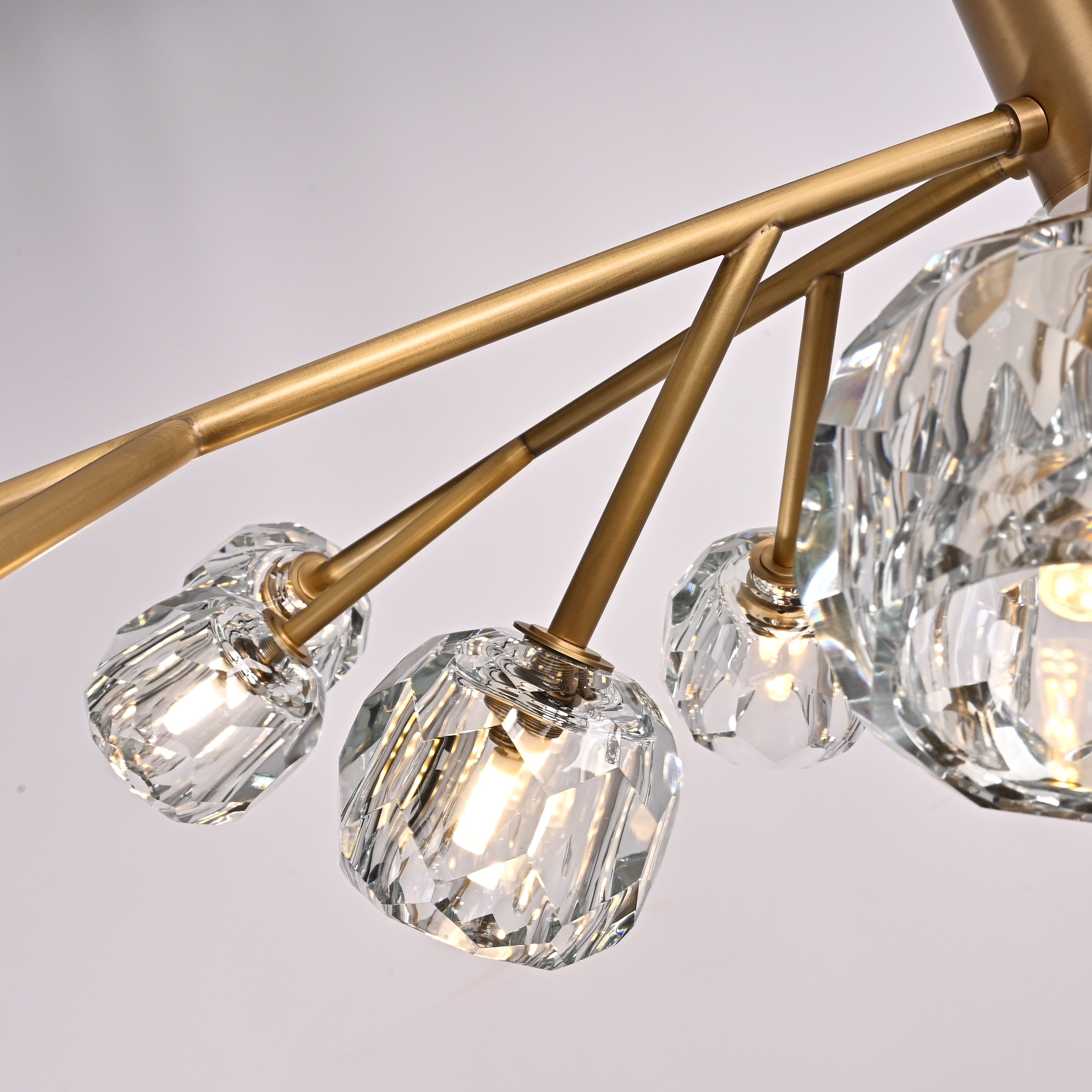 Люстра на штанге Boule De Cristal Round Chandelier 18 120*120*30 см, 18*G9*40W, ImperiumLoft 40.1218, Латунь