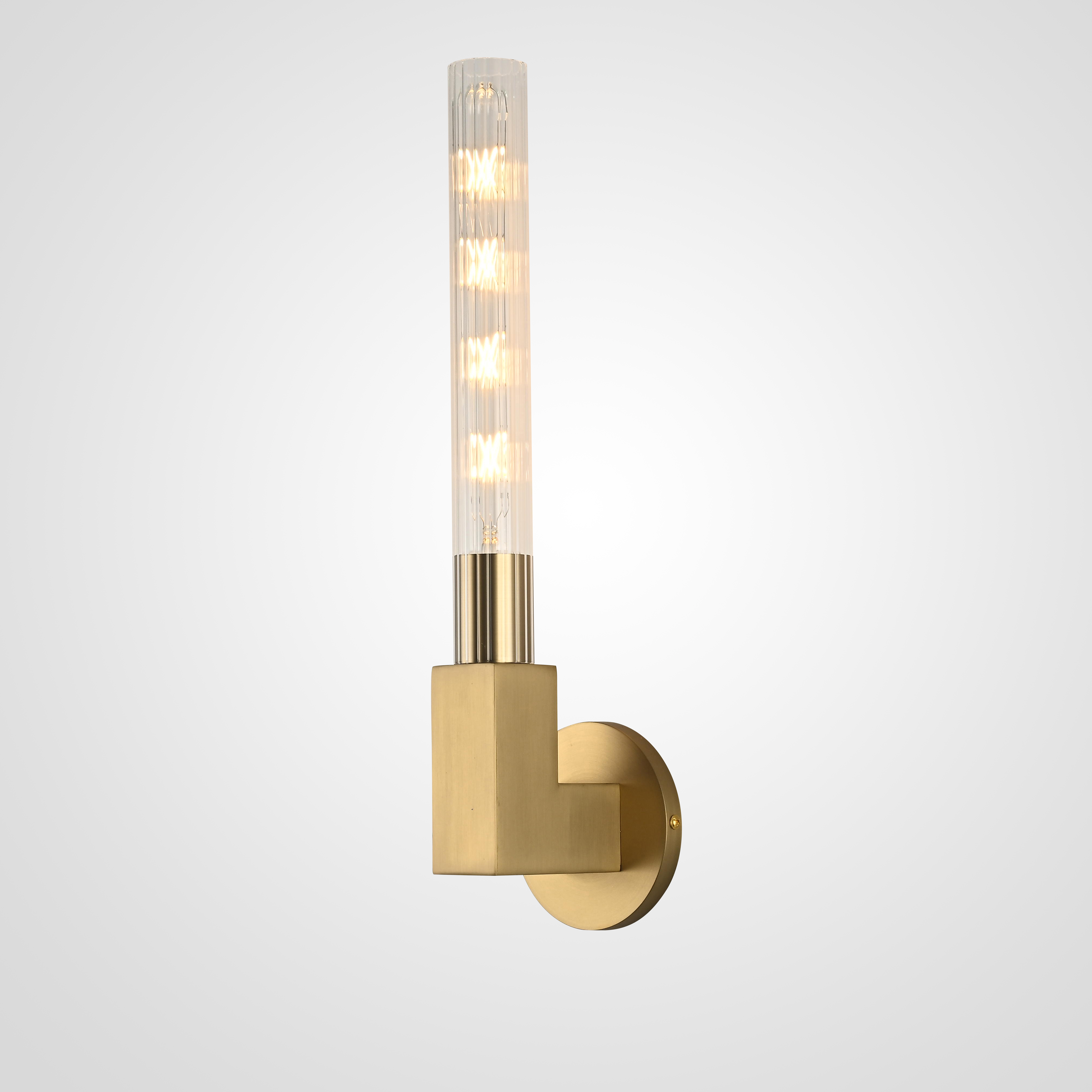 Бра CANELLE wall lamp SINGLE Sconces 11*11*48 см, 1*E27*60W, ImperiumLoft 44.319, Латунь