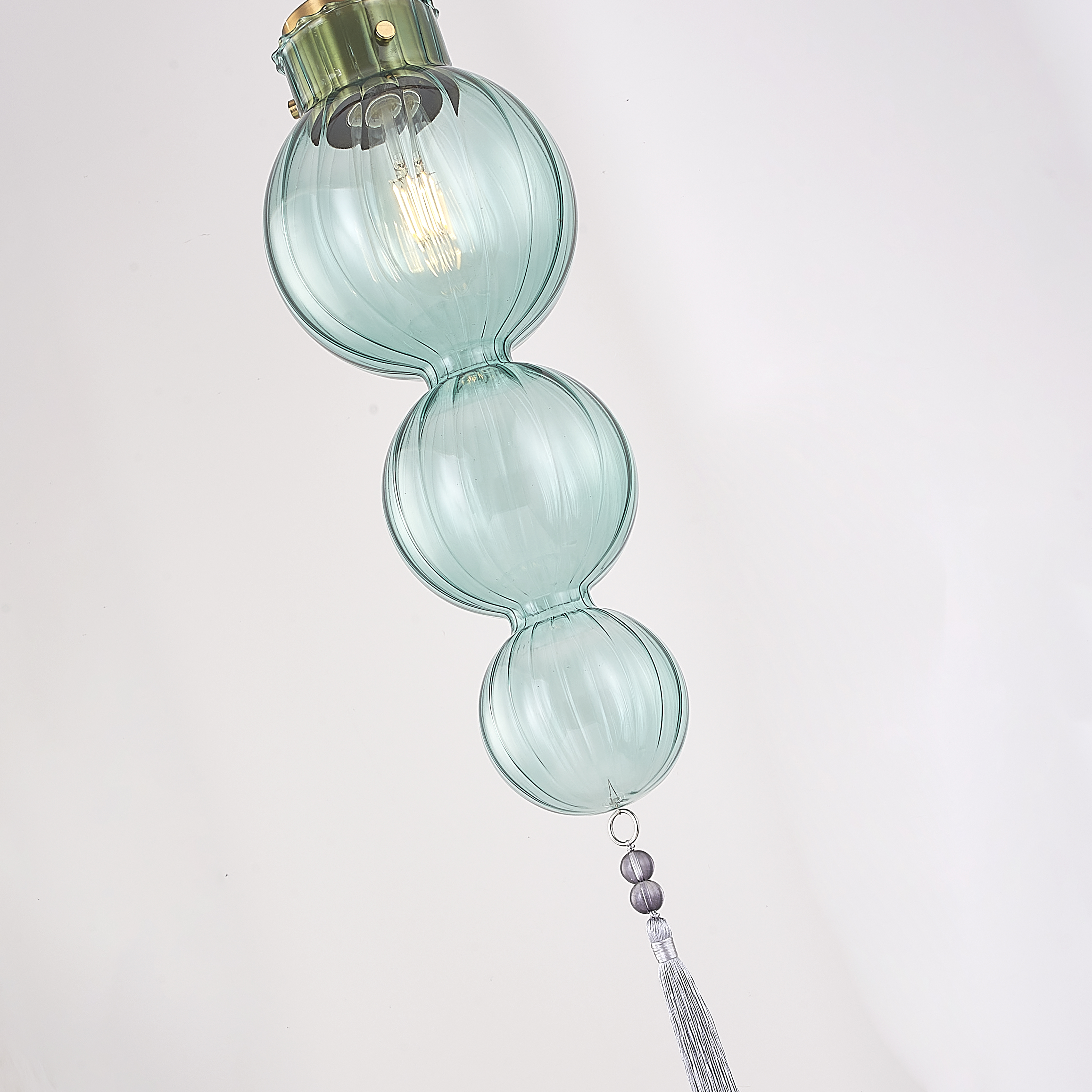 Подвесной светильник Heathfield Lighting - Medina Pendant Blue 17*17*80 см, 1*E27*60W, ImperiumLoft 40.2682-0, Золотистый