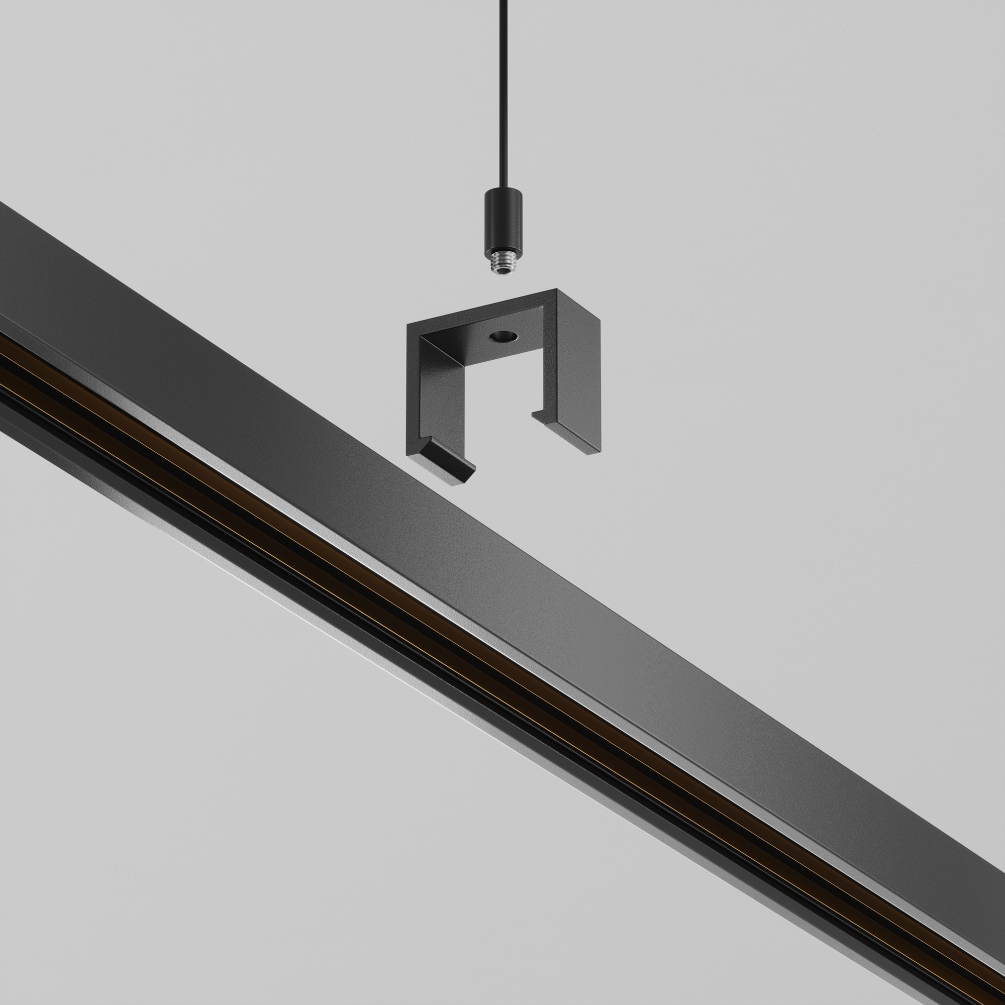 Тросовый подвес Exility X, 2 шт. 2*1*2 см, Maytoni Technical  TRA239SW-2B, Черный