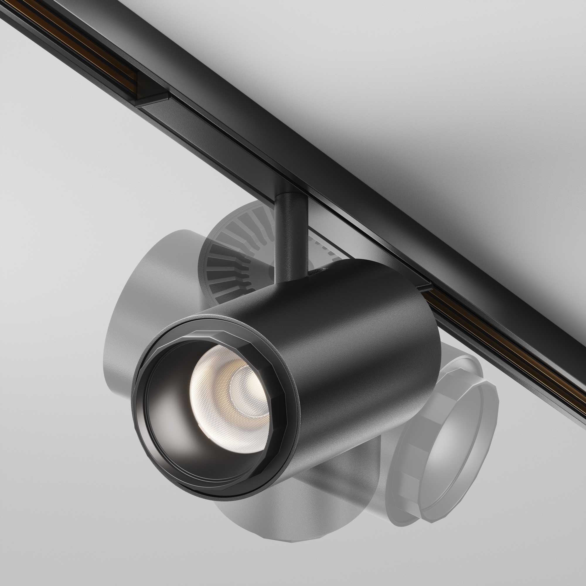 Трековый светильник Focus Zoom Exility X 4000K 12Вт 10-45° 16*1*-13 см, *LED*12W, 650K, Maytoni Technical  TR244-12W4K-B, Черный