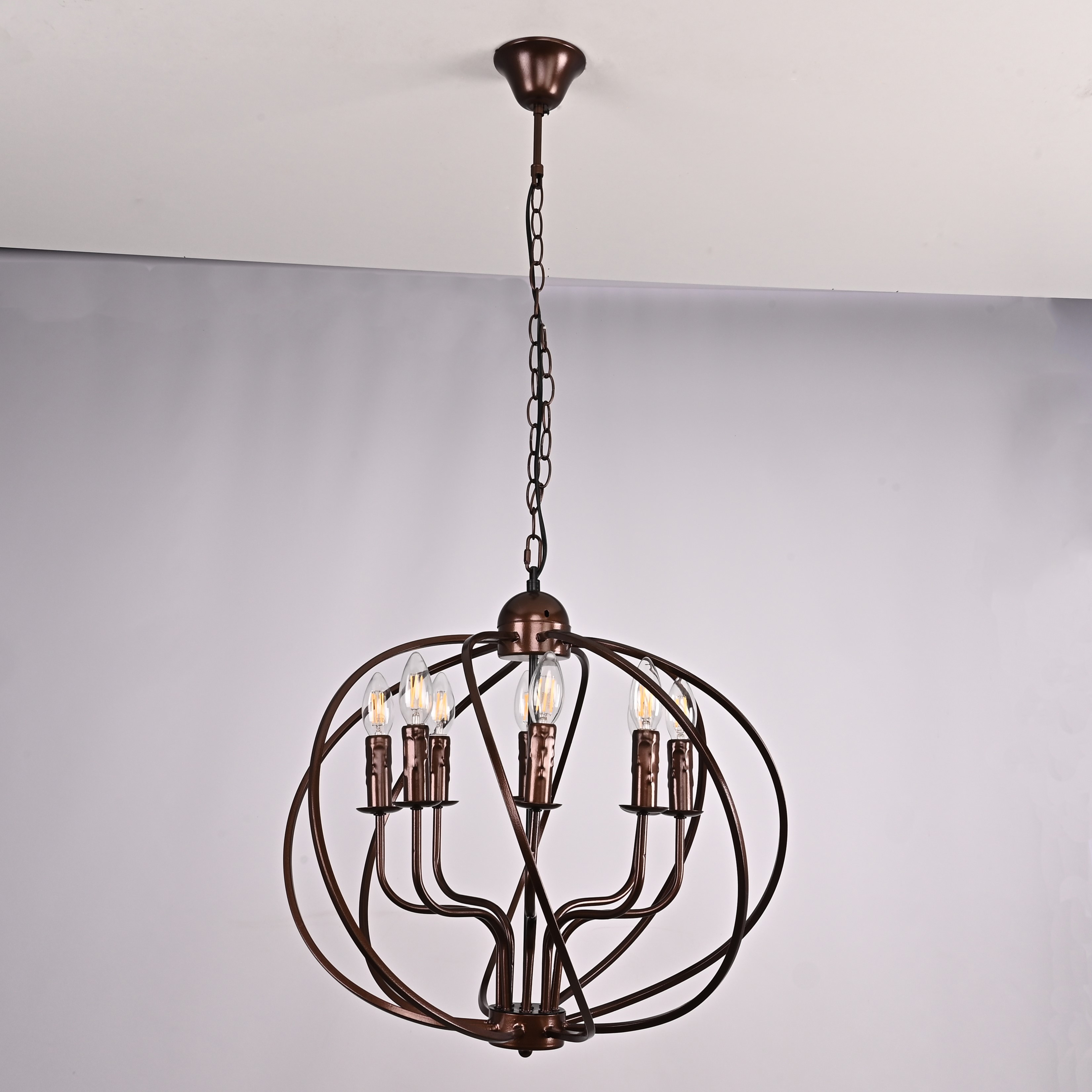 Подвесная люстра Cagie Dark chocolate L8 54*54*52 см, 8*E14*40W, ImperiumLoft cagie01, Коричневый