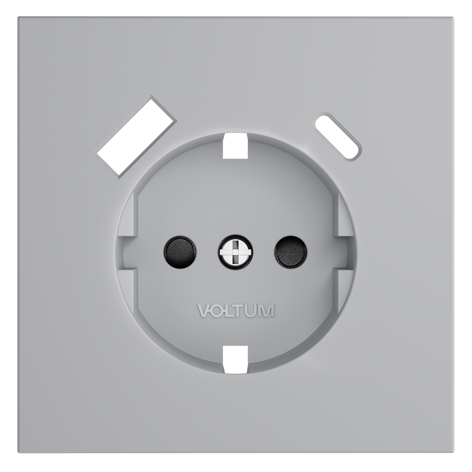 Накладка для розетки с заземлением и защитными шторками, с USB A+C, S70, серый Voltum VLS001016