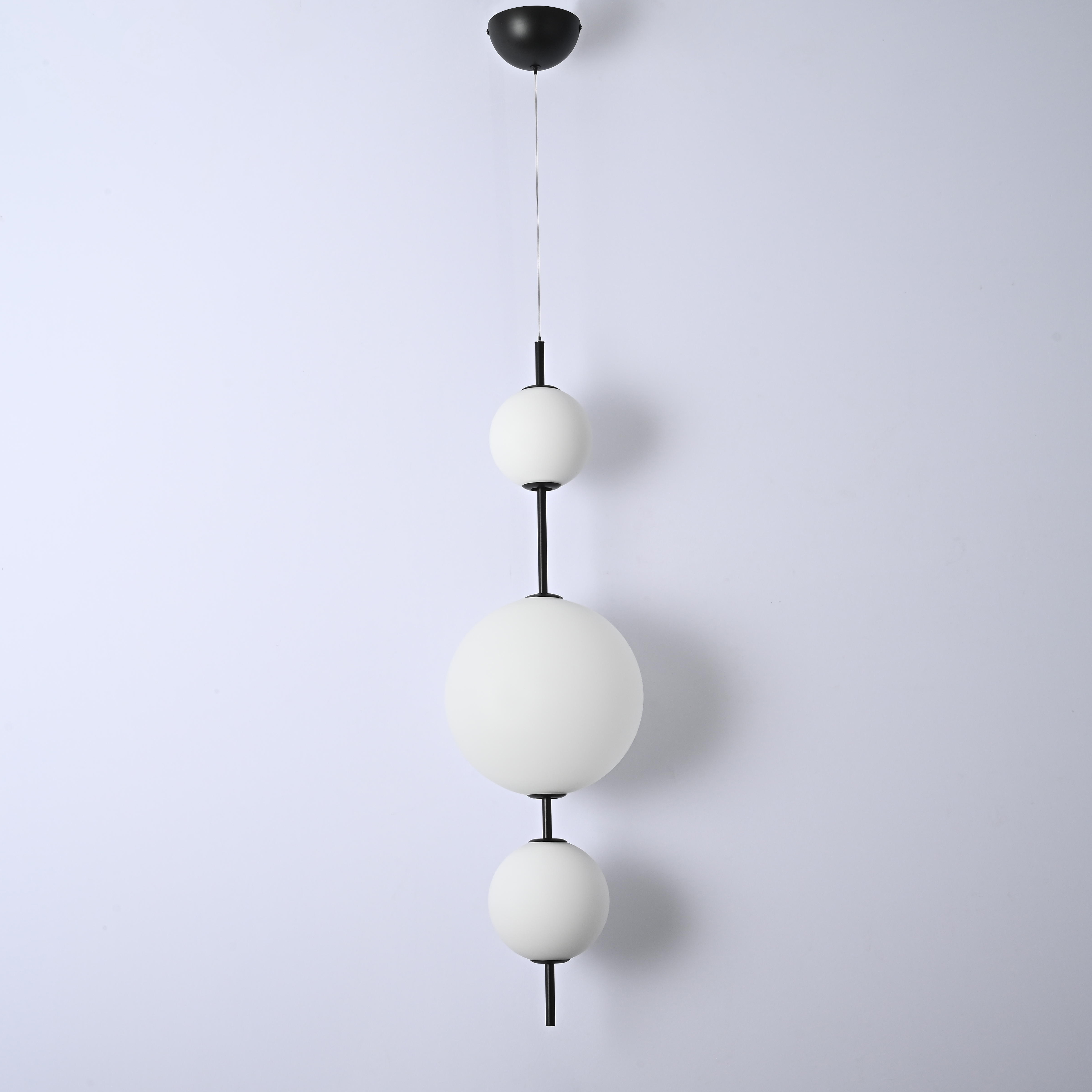 Подвесной светильник White beads Pendant D50 50*50*170 см, 3*LED*10W, 3000K, ImperiumLoft 40.2133-0, Чёрный